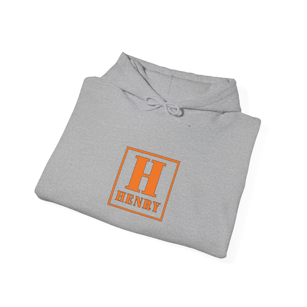 Henry Monogram Hoodie — Orange Block Initial Sweatshirt