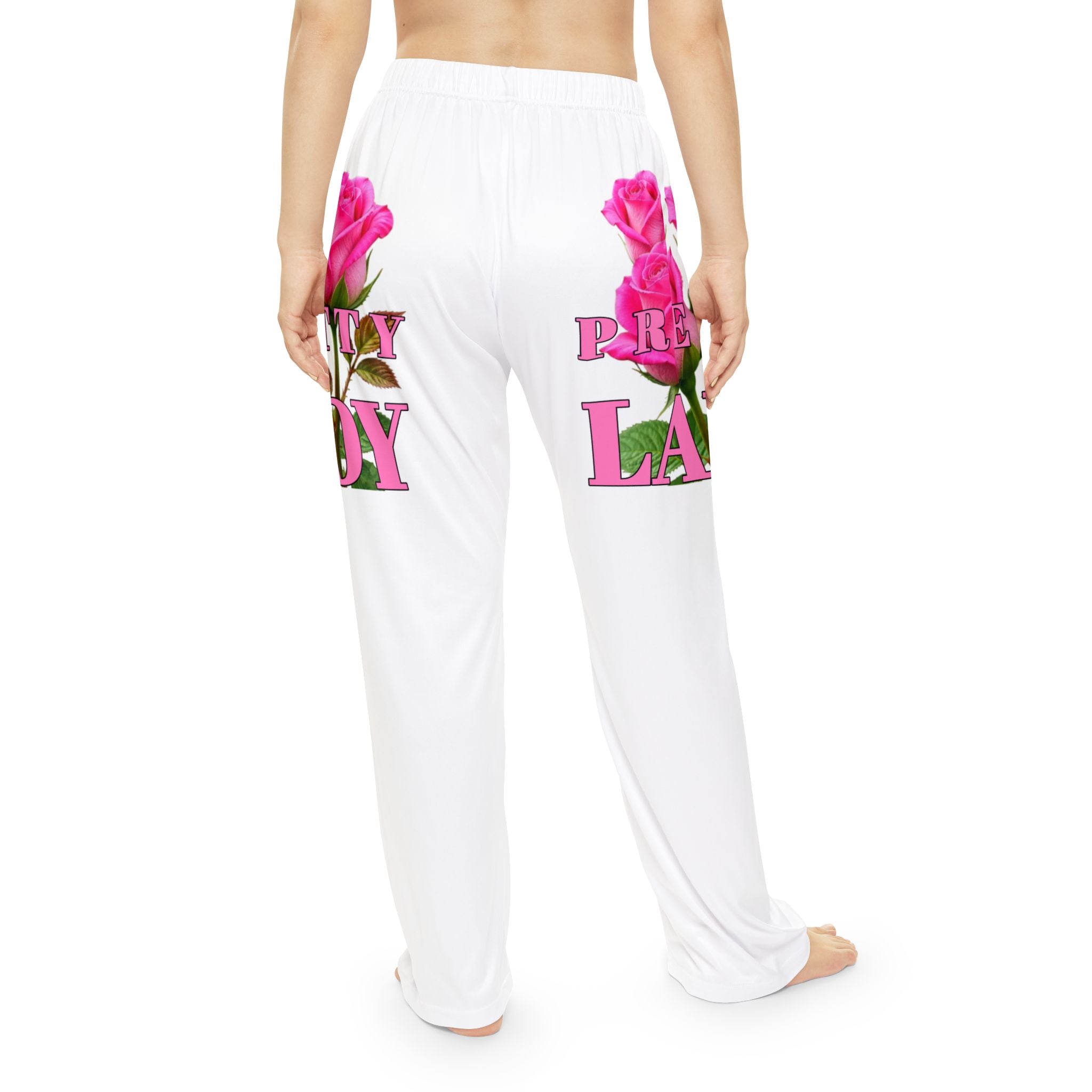 Pretty Lady Pajama Pants – Floral Pink Rose Lounge Pants
