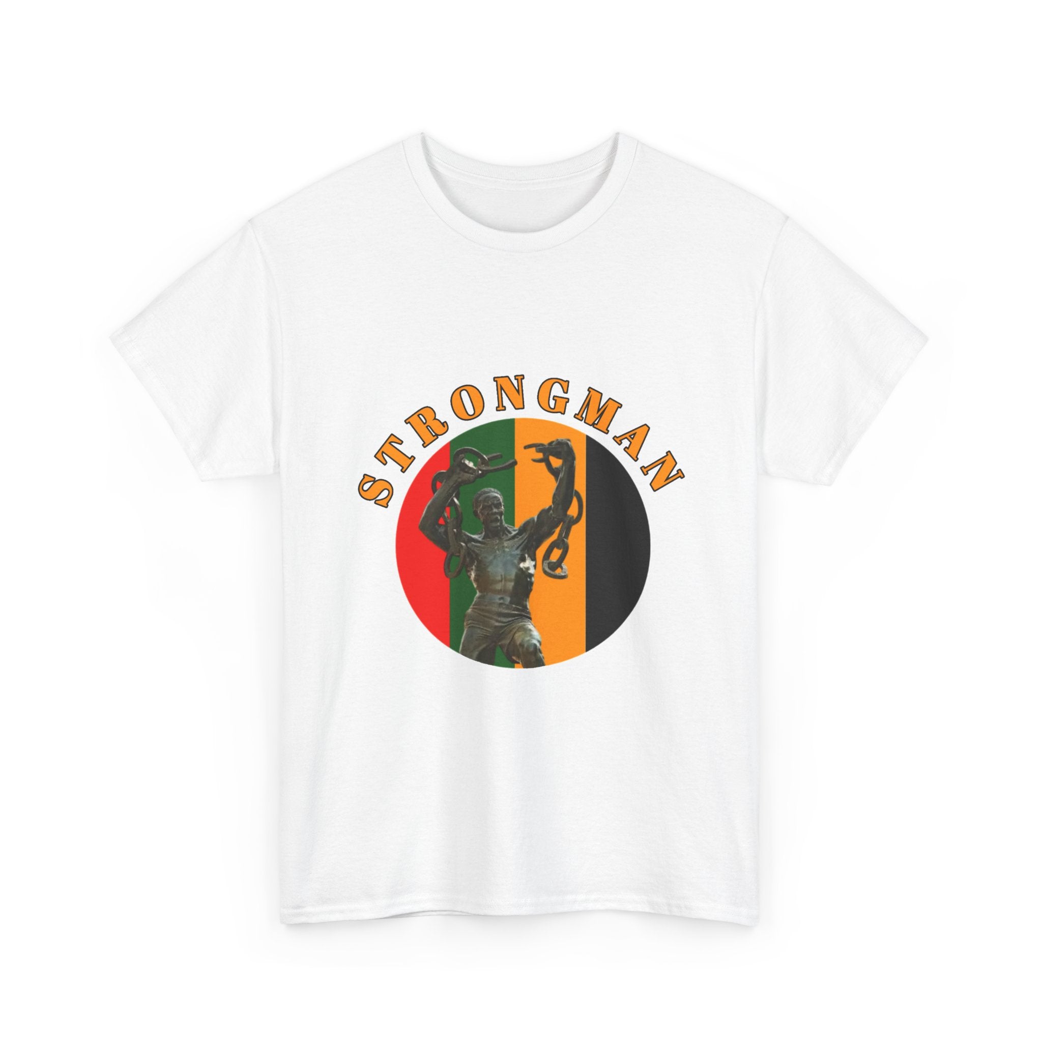 Strongman Vintage Statue Tee — Retro Weightlifting Graphic T-Shirt