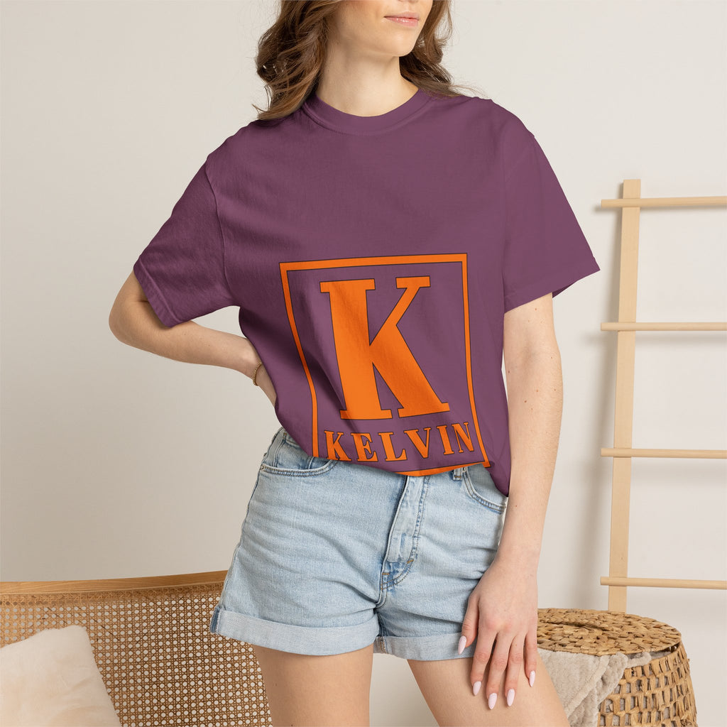 Kelvin Monogram T-Shirt — Bold Orange Initial Tee