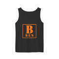 Ben Monogram Tank Top — Orange Initial B Vintage Box Graphic