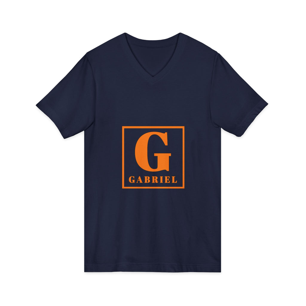 Gabriel Monogram V-Neck Tee — Personalized Initial 'G' Chest Print