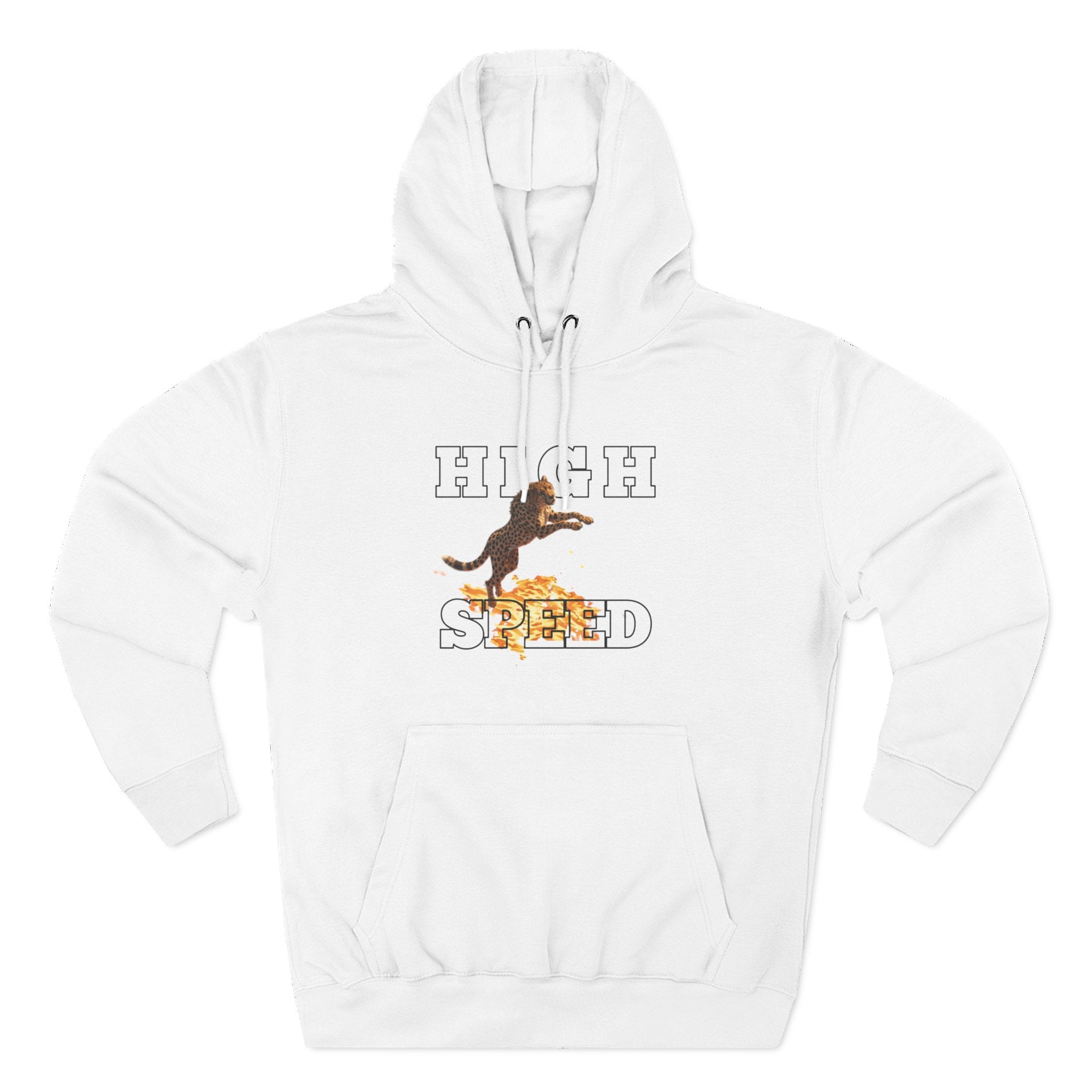 High Speed Cheetah Hoodie — Retro T-Rex Graphic Fleece Pullover
