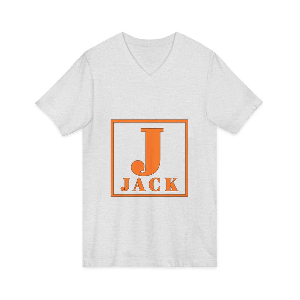 Jack Monogram V-Neck T-Shirt — Orange Block Initial Tee