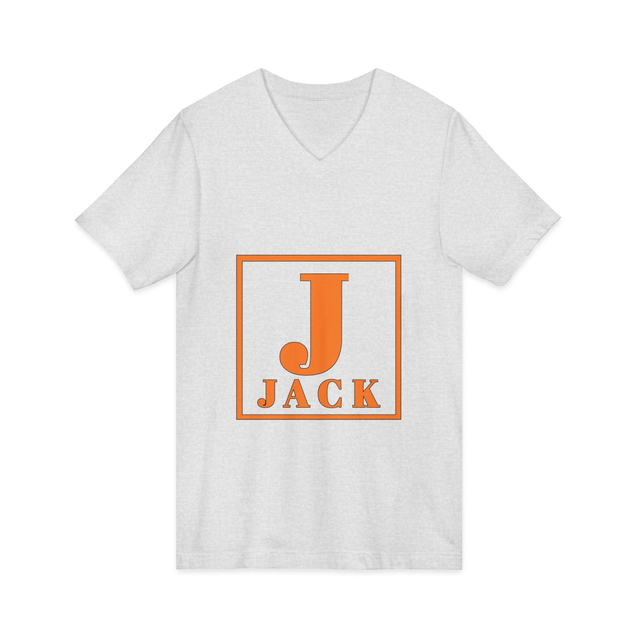 Jack Monogram V-Neck T-Shirt — Orange Block Initial Tee