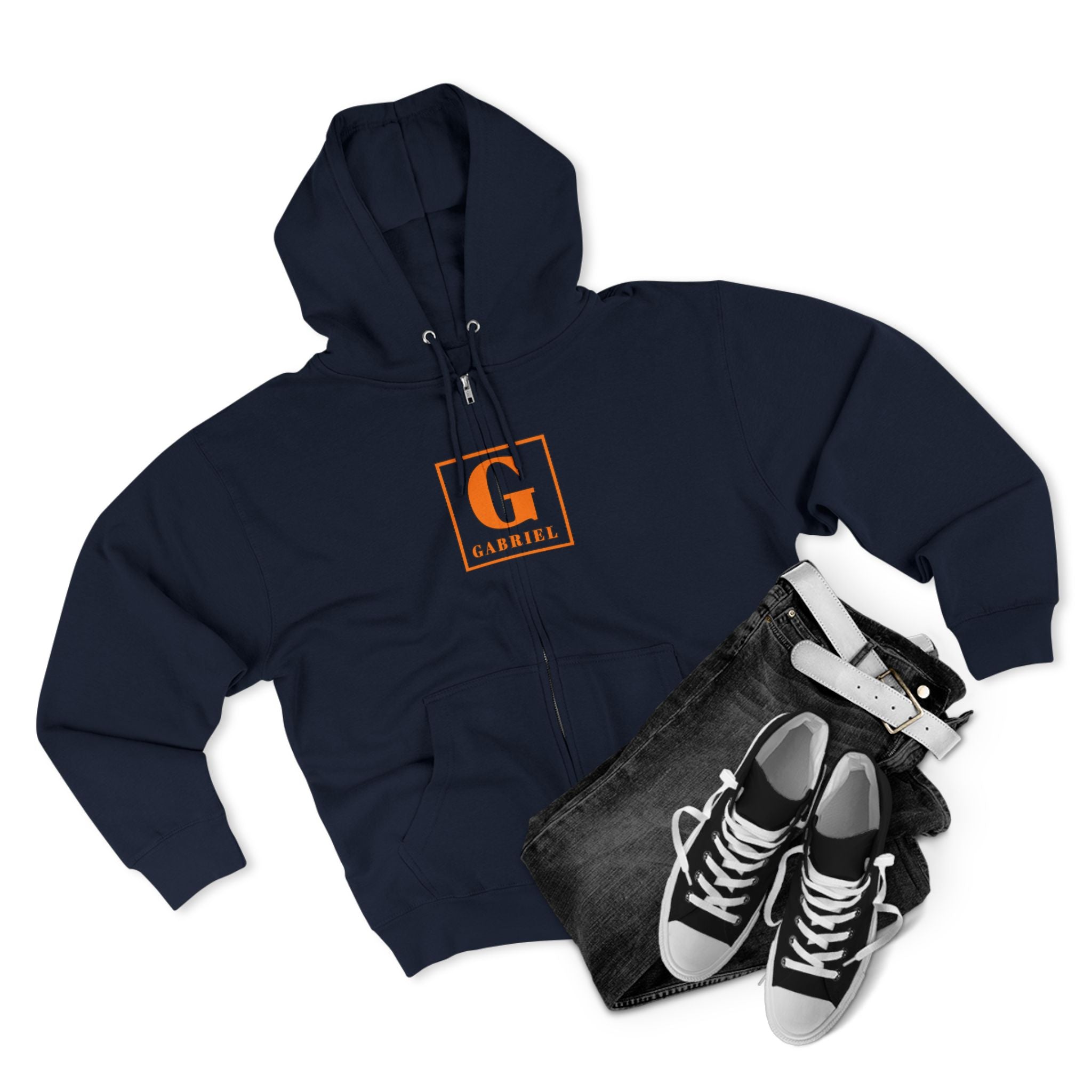 Gabriel Monogram Zip Hoodie — Personalized G Initial Sweatshirt