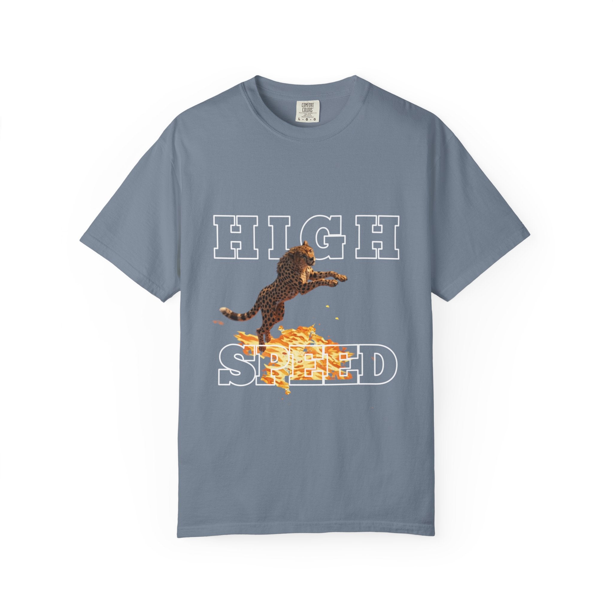 Cheetah Jumping on Fire T-Shirt — Funny Pizza Lover Graphic Tee