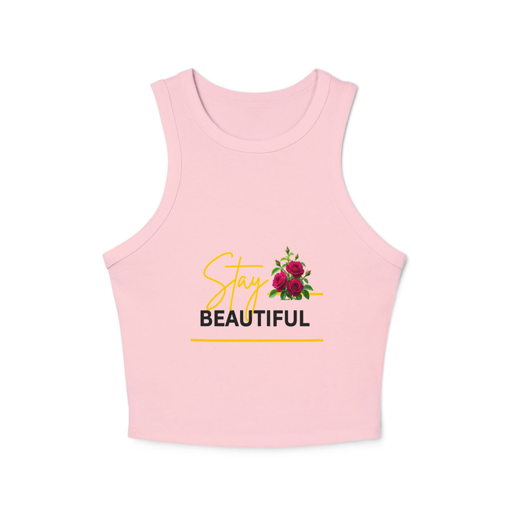 Stay Beautiful Floral Racer Tank Top
