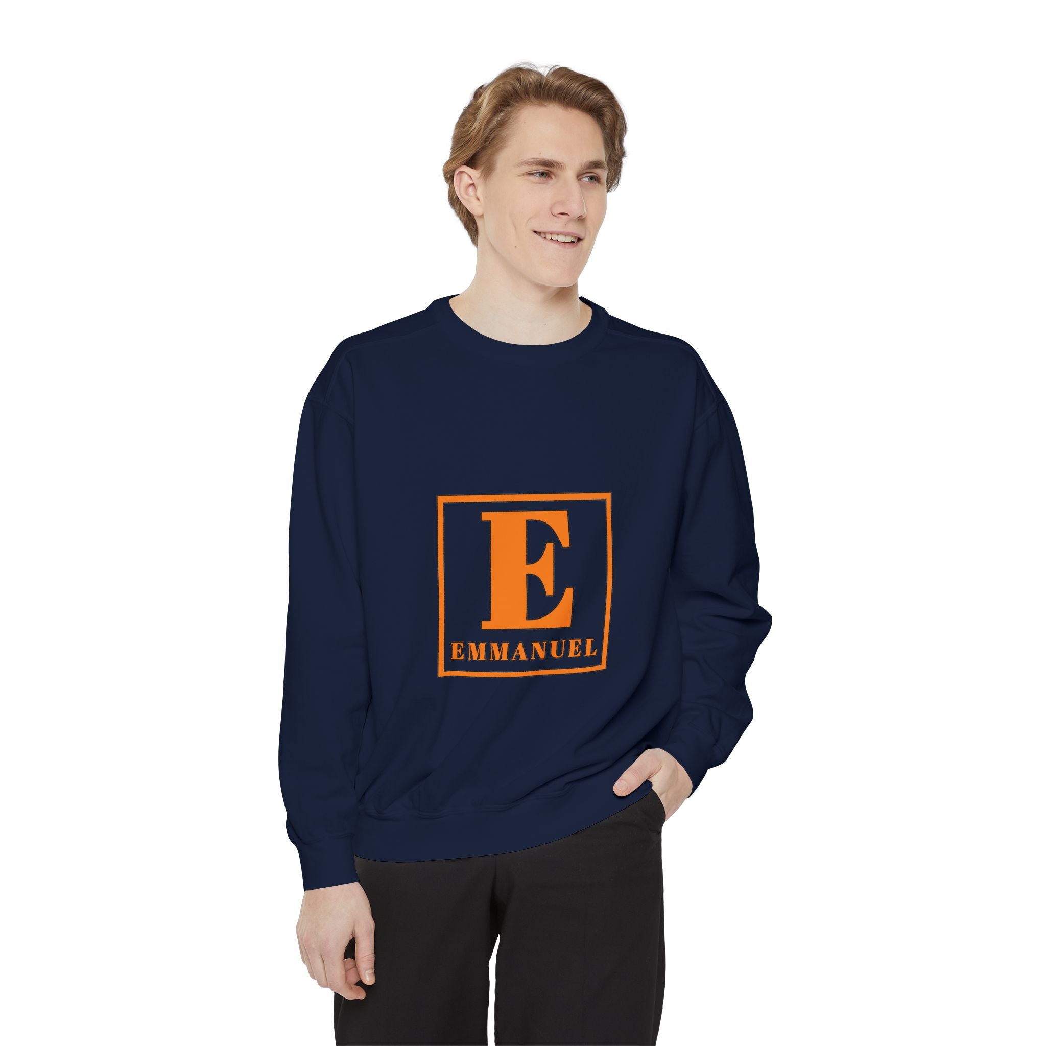 Emmanuel Monogram Sweatshirt — Classic E Letter Christian Crewneck