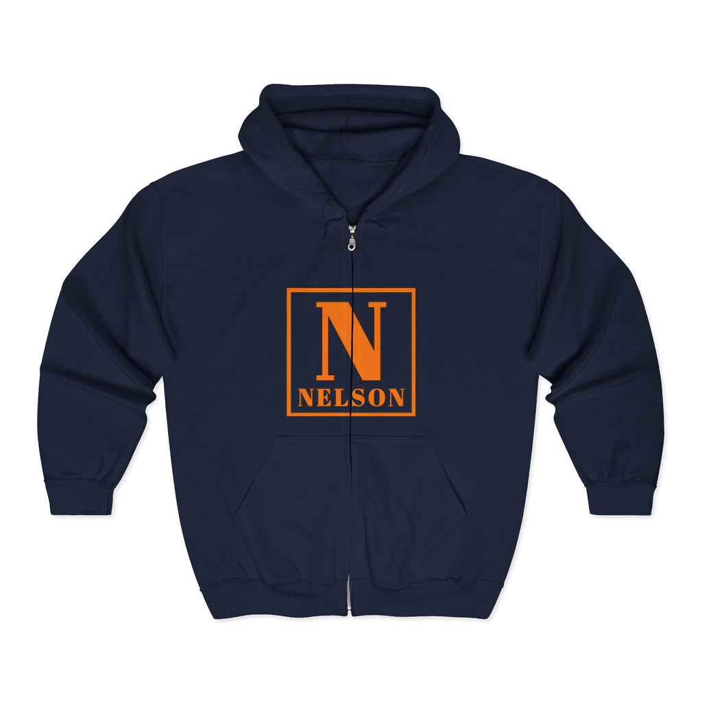 Nelson Monogram Zip Hoodie – Custom Initial N Square Logo