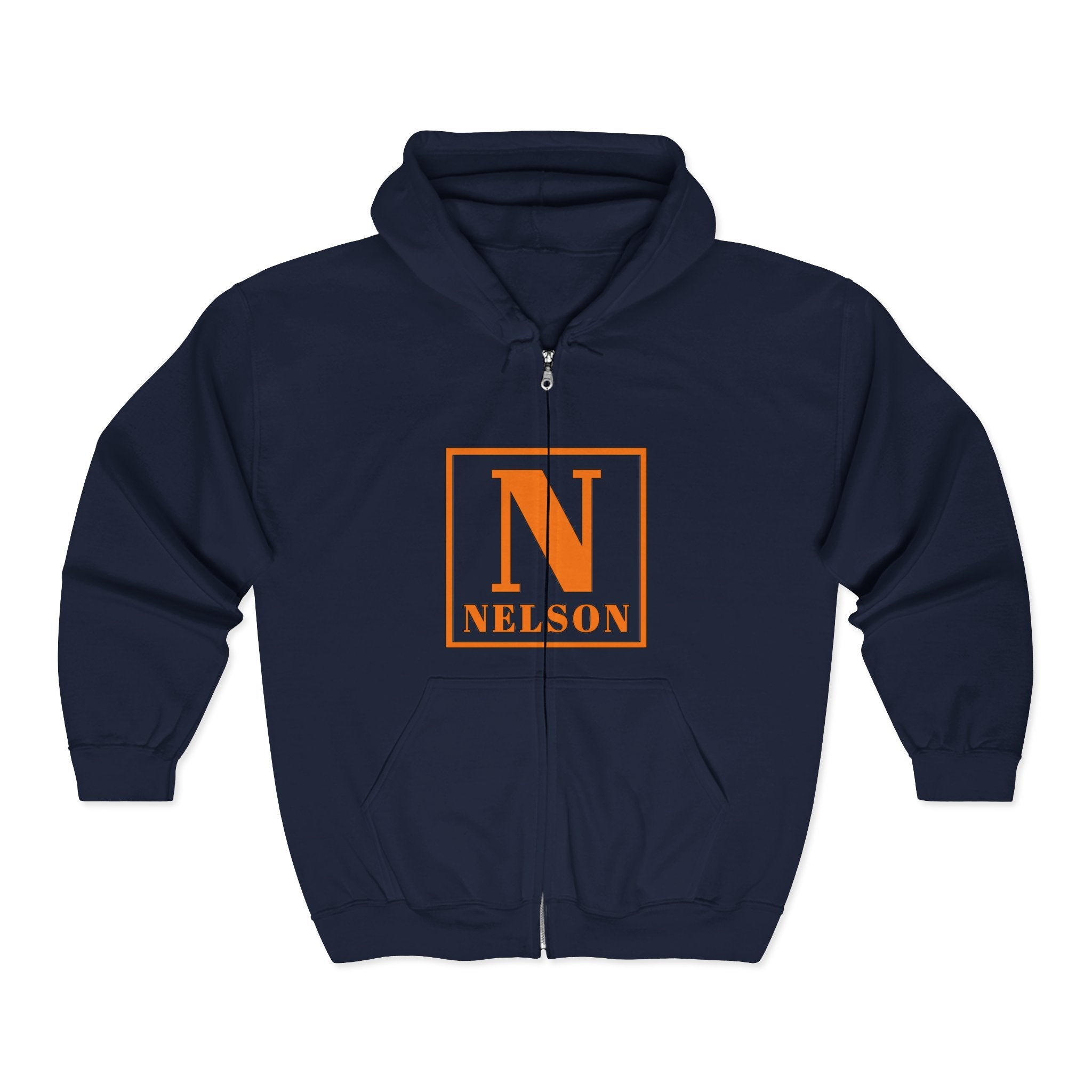 Nelson Monogram Zip Hoodie – Custom Initial N Square Logo