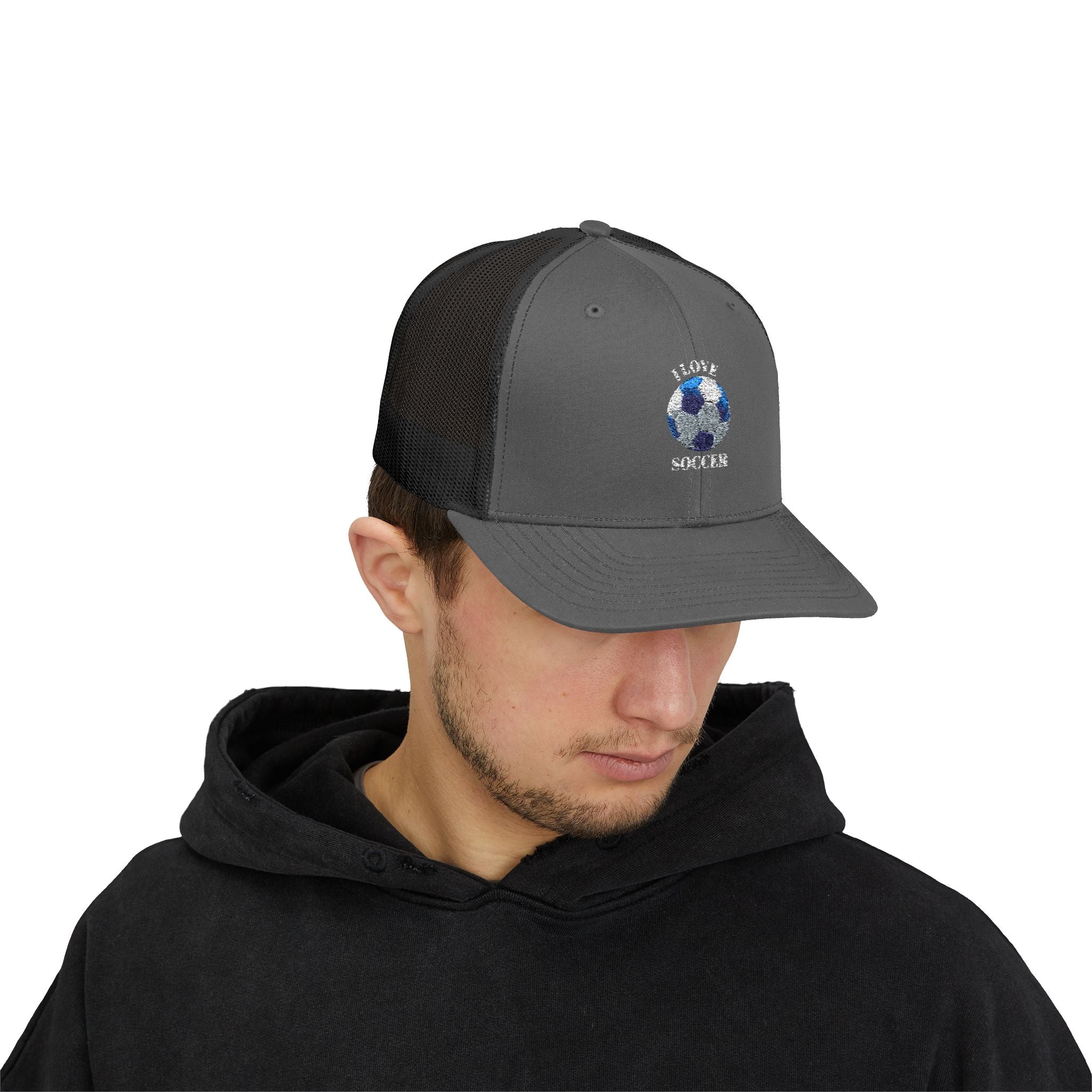 Soccer Mom Trucker Cap - Glitter Soccer Ball Snapback