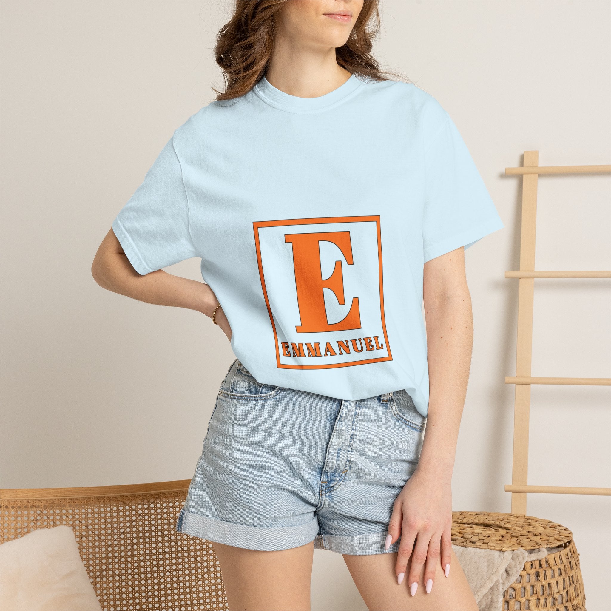 Emmanuel Monogram T-Shirt — Block Letter E Christian Name Tee