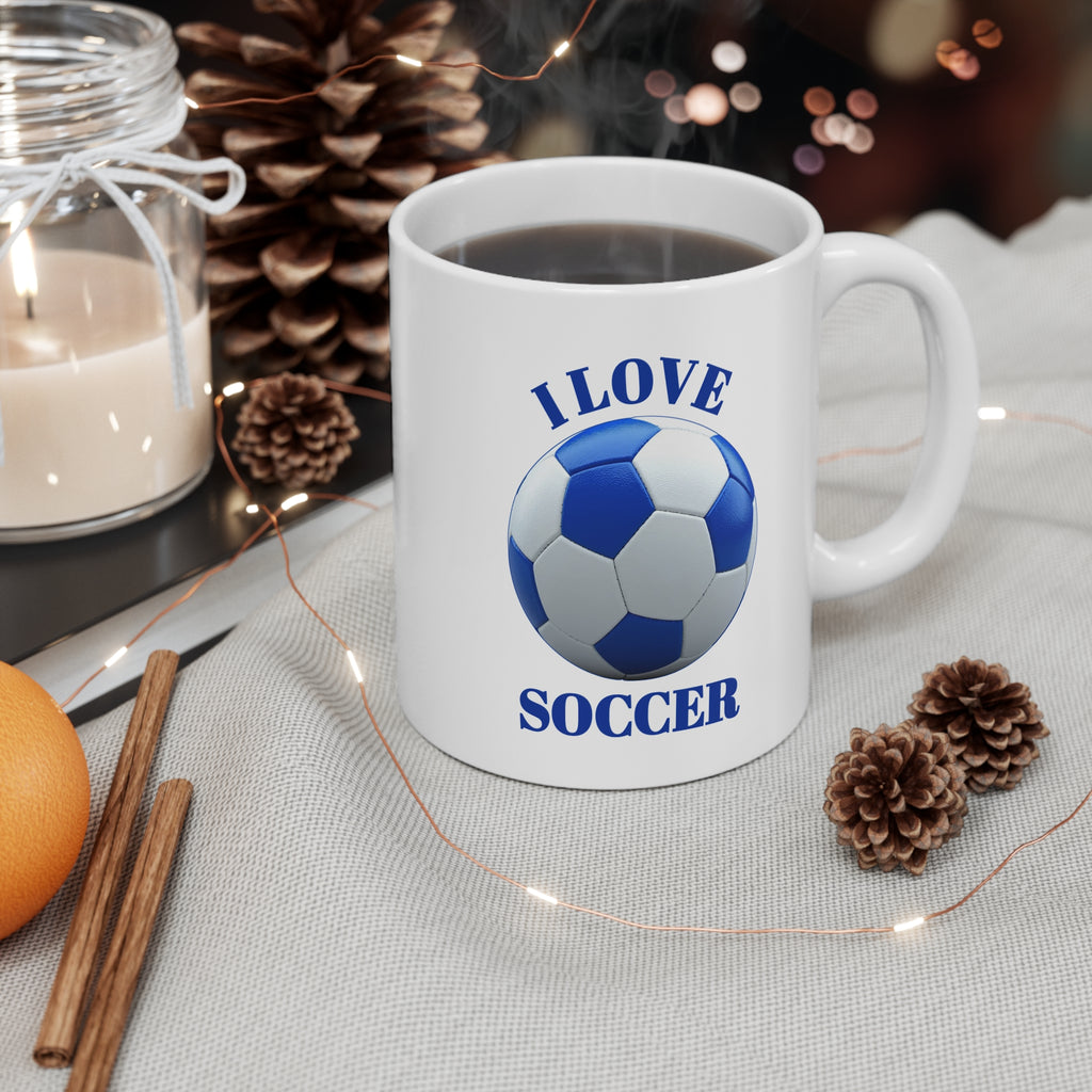 Soccer Mug - "I Love Soccer" 11oz Coffee Cup