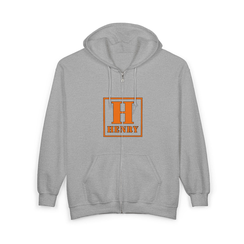 Henry Monogram Hoodie — Personalized Orange 'H' Zip-Up Sweatshirt