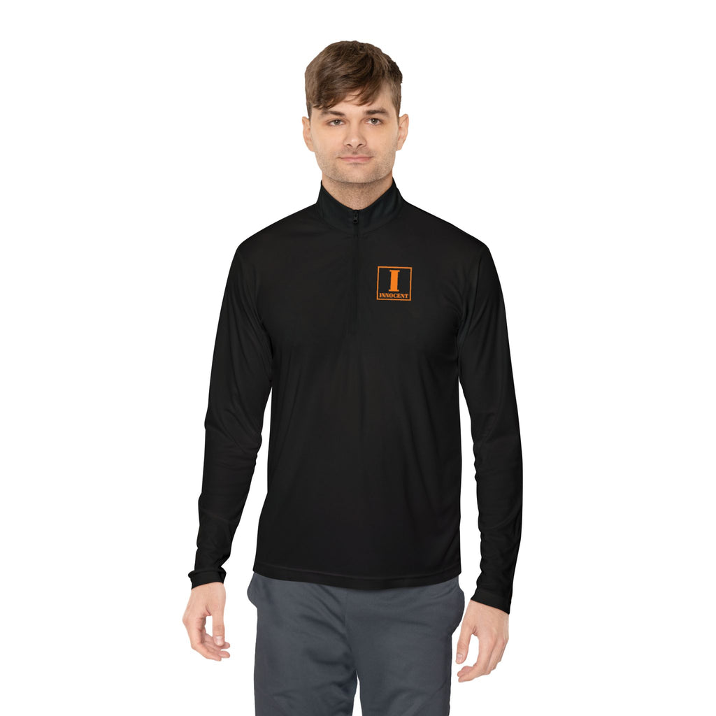 Quarter‑Zip Pullover with Small Orange Book Logo