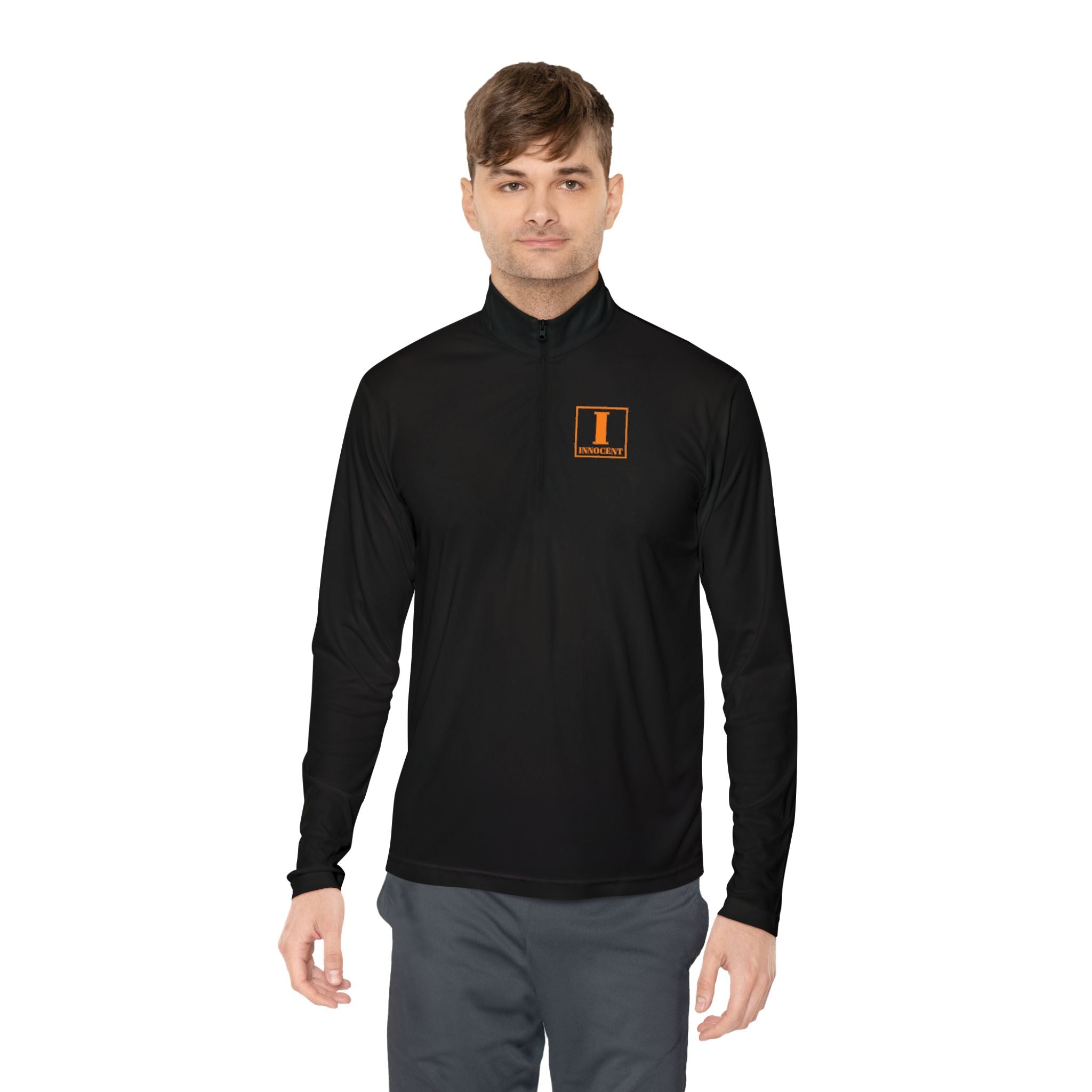 Quarter‑Zip Pullover with Small Orange Book Logo