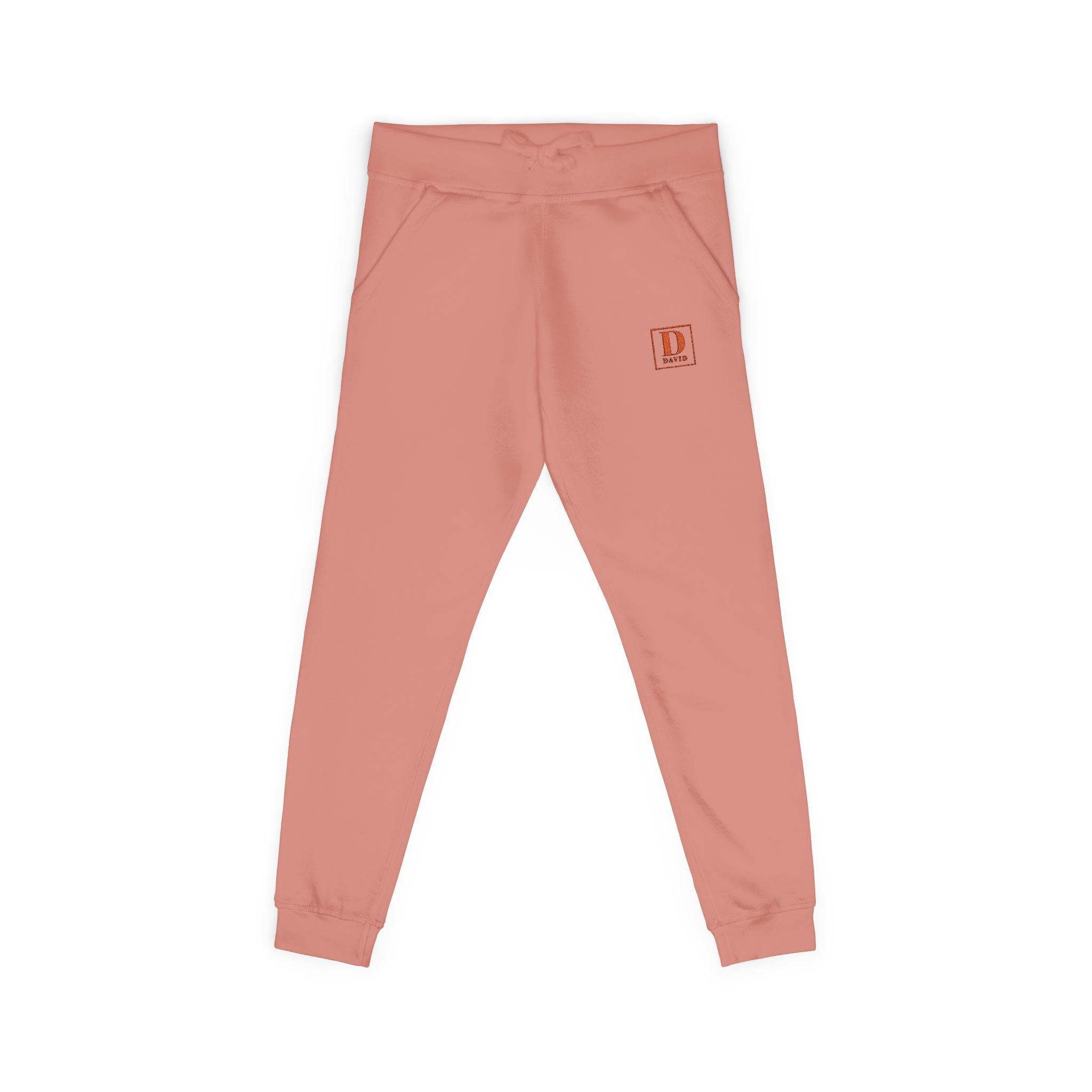 Embroidered Minimal Logo Fleece Sweatpants — Cozy Casual Lounge Joggers
