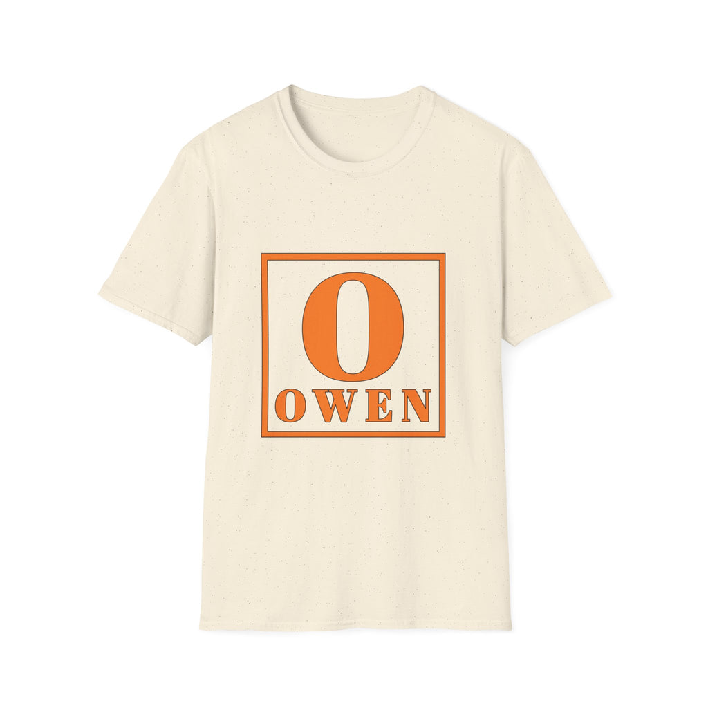 Personalized Name T‑Shirt — Orange Monogram 'O' Owen Tee