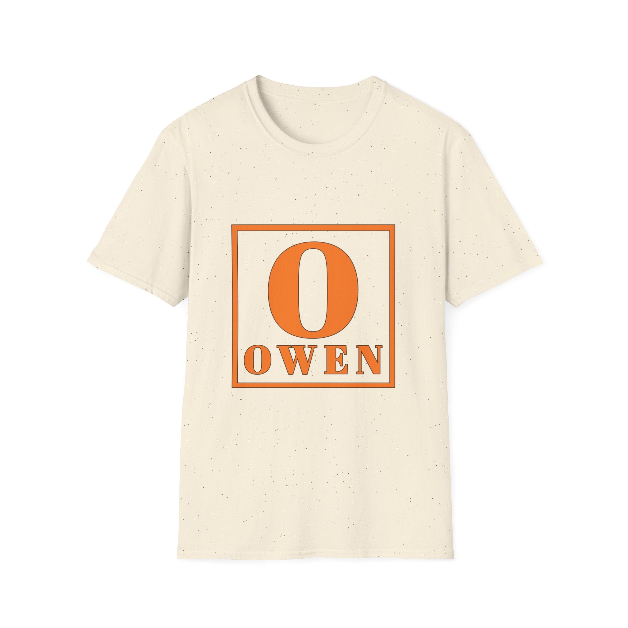 Personalized Name T‑Shirt — Orange Monogram 'O' Owen Tee