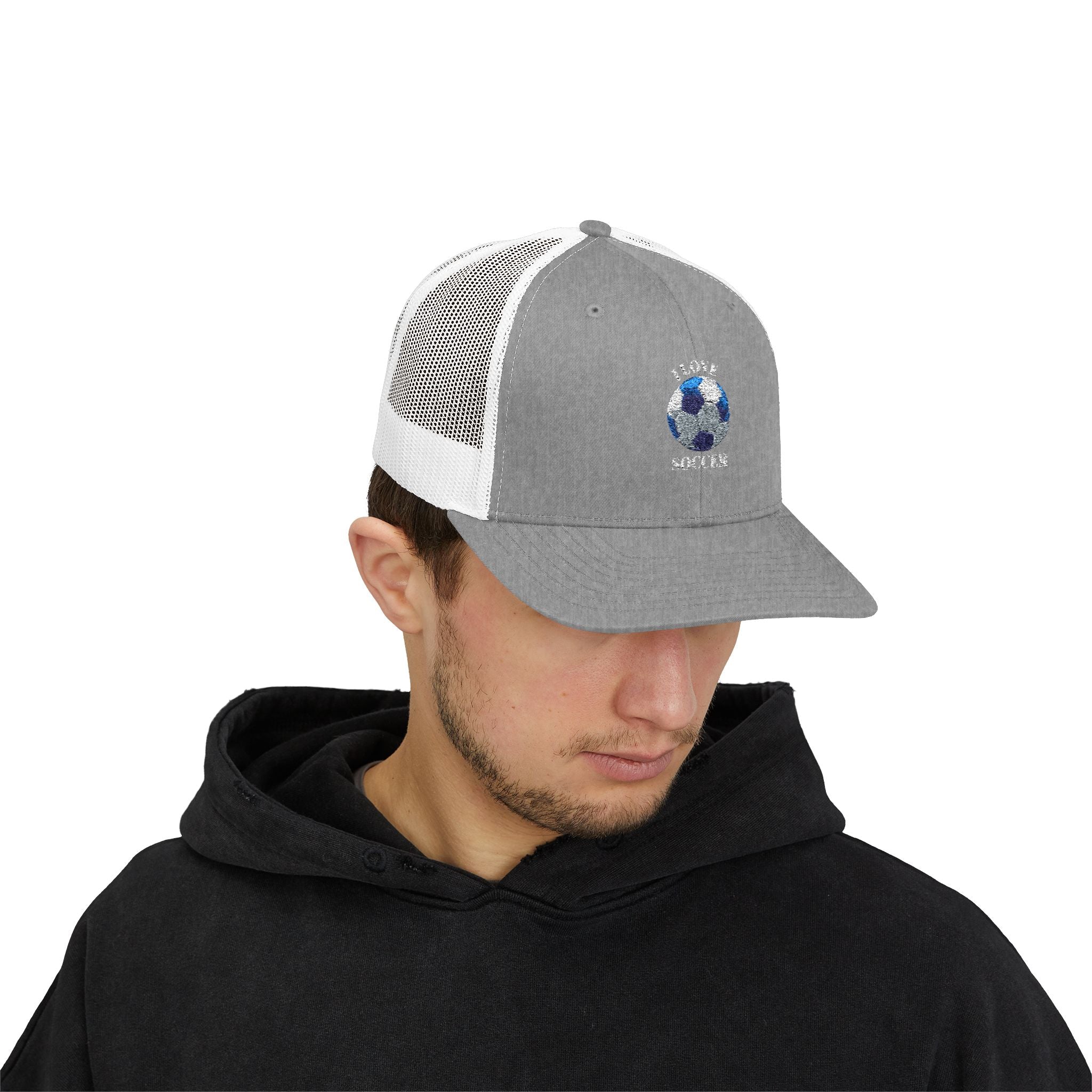 Soccer Mom Trucker Cap - Glitter Soccer Ball Snapback