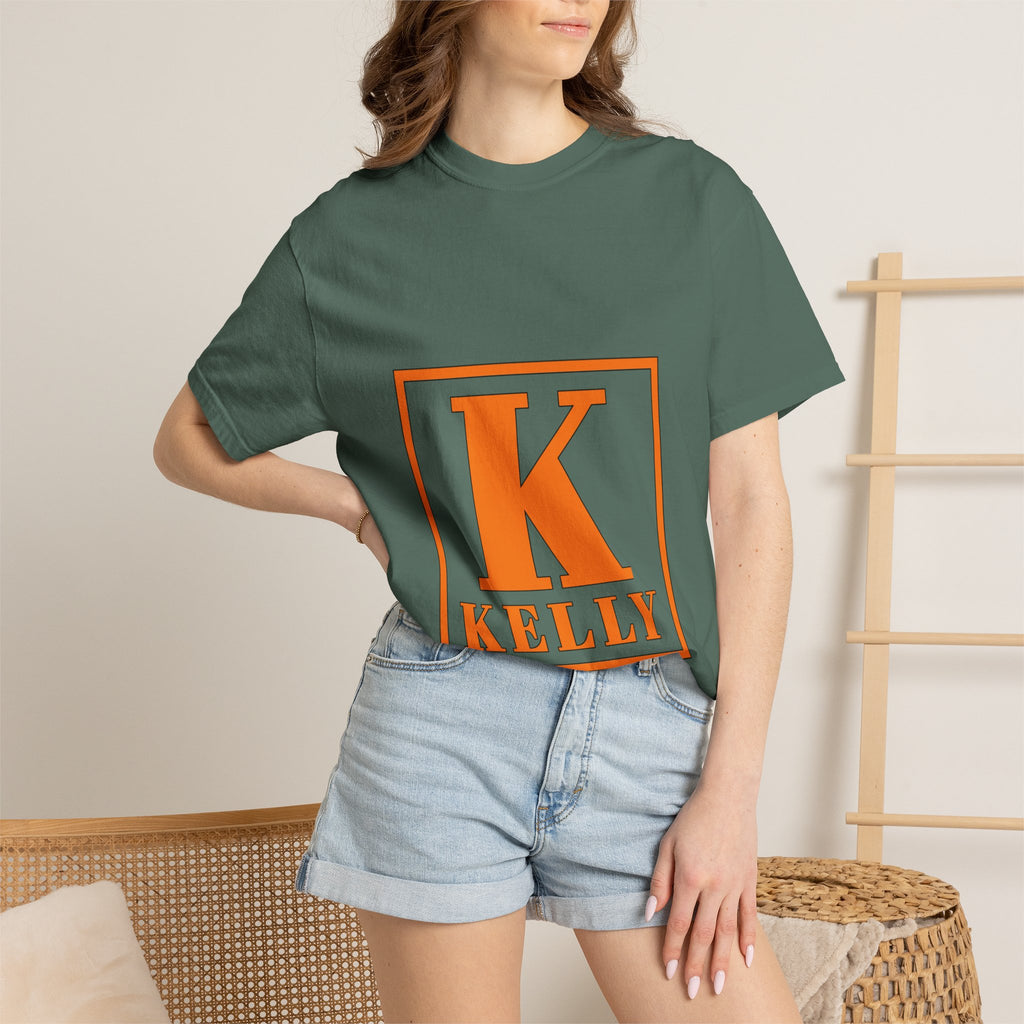 Kelly Monogram Tee — Orange Block Initial K T-Shirt