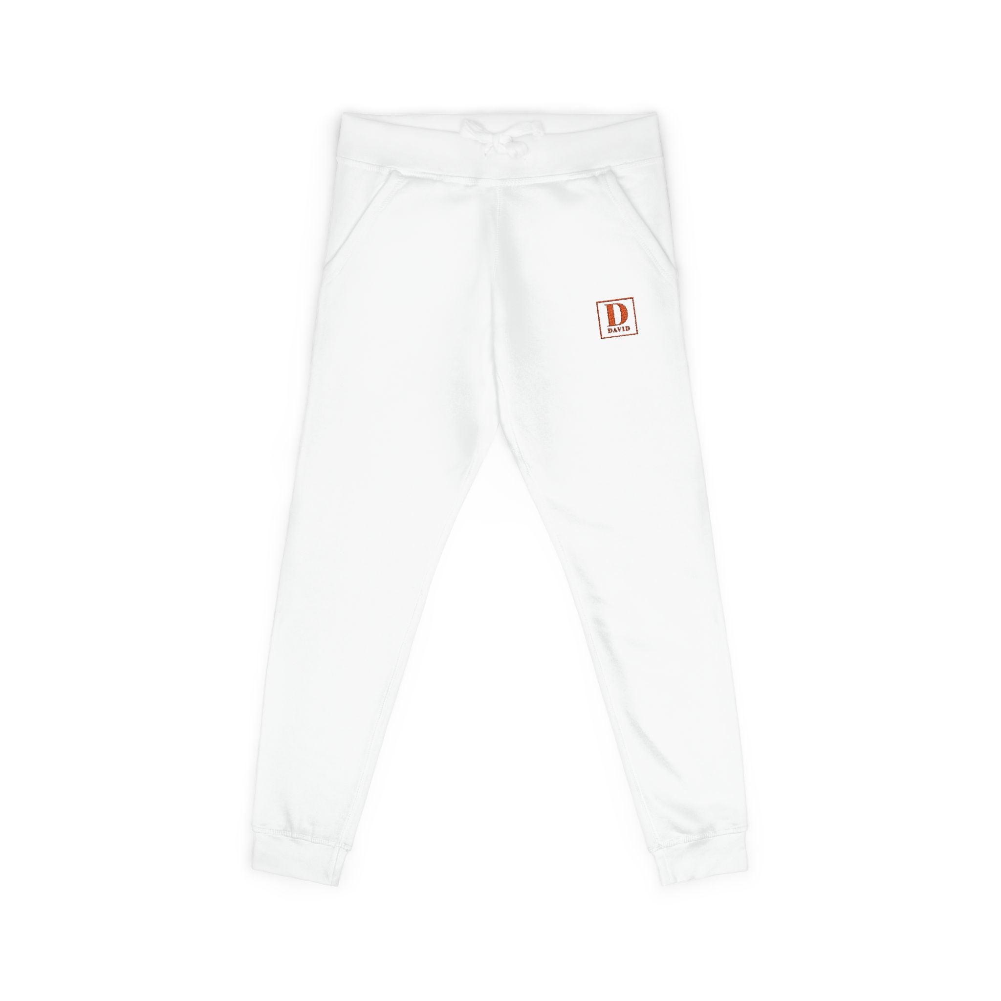 Embroidered Minimal Logo Fleece Sweatpants — Cozy Casual Lounge Joggers