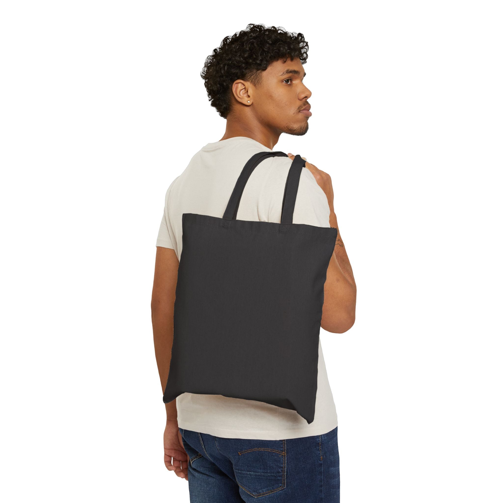 Happy Floral Tote Bag — 'Simply Happy' Cotton Canvas Shopper