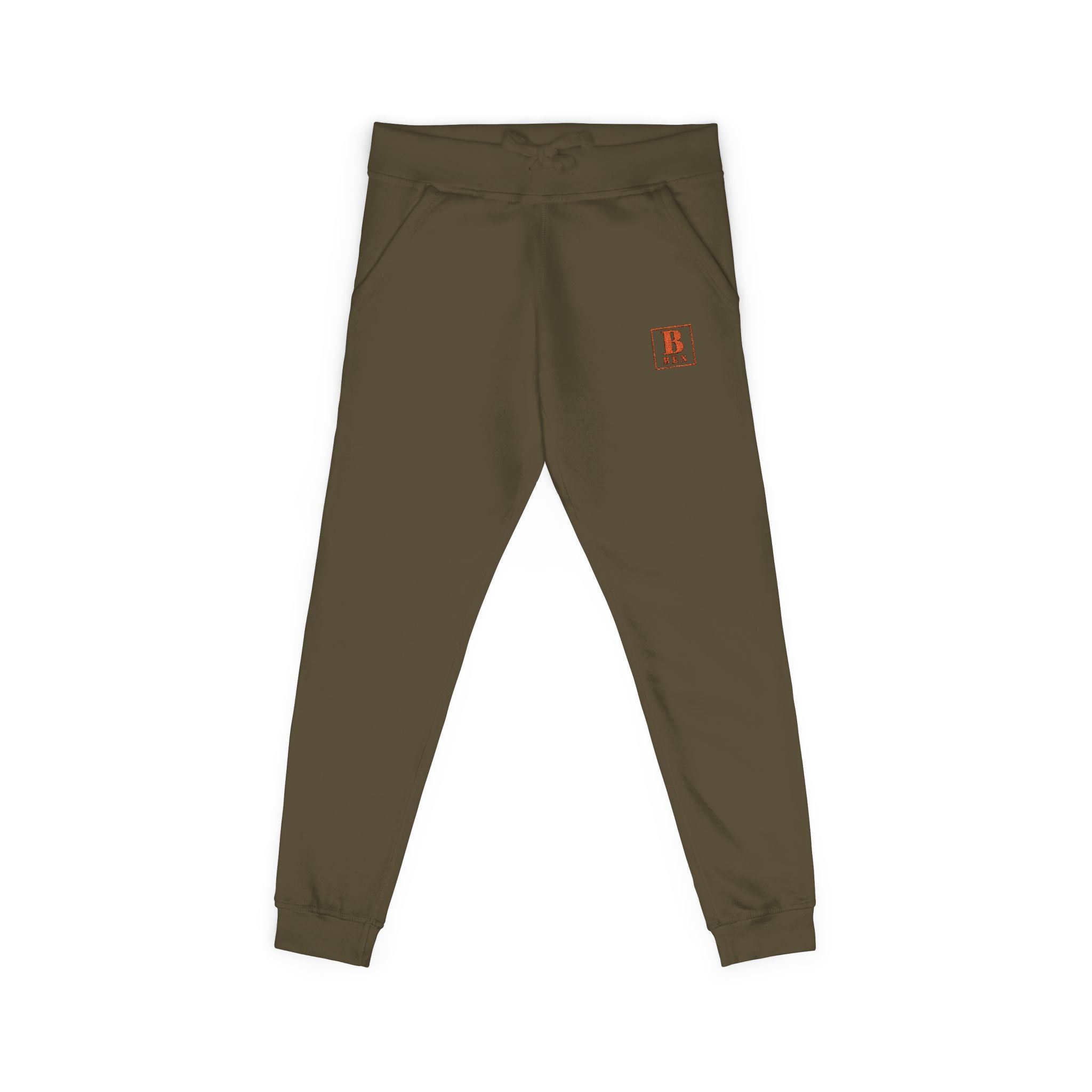 Embroidered Cozy Sweatpants — Minimal Red Crest Joggers