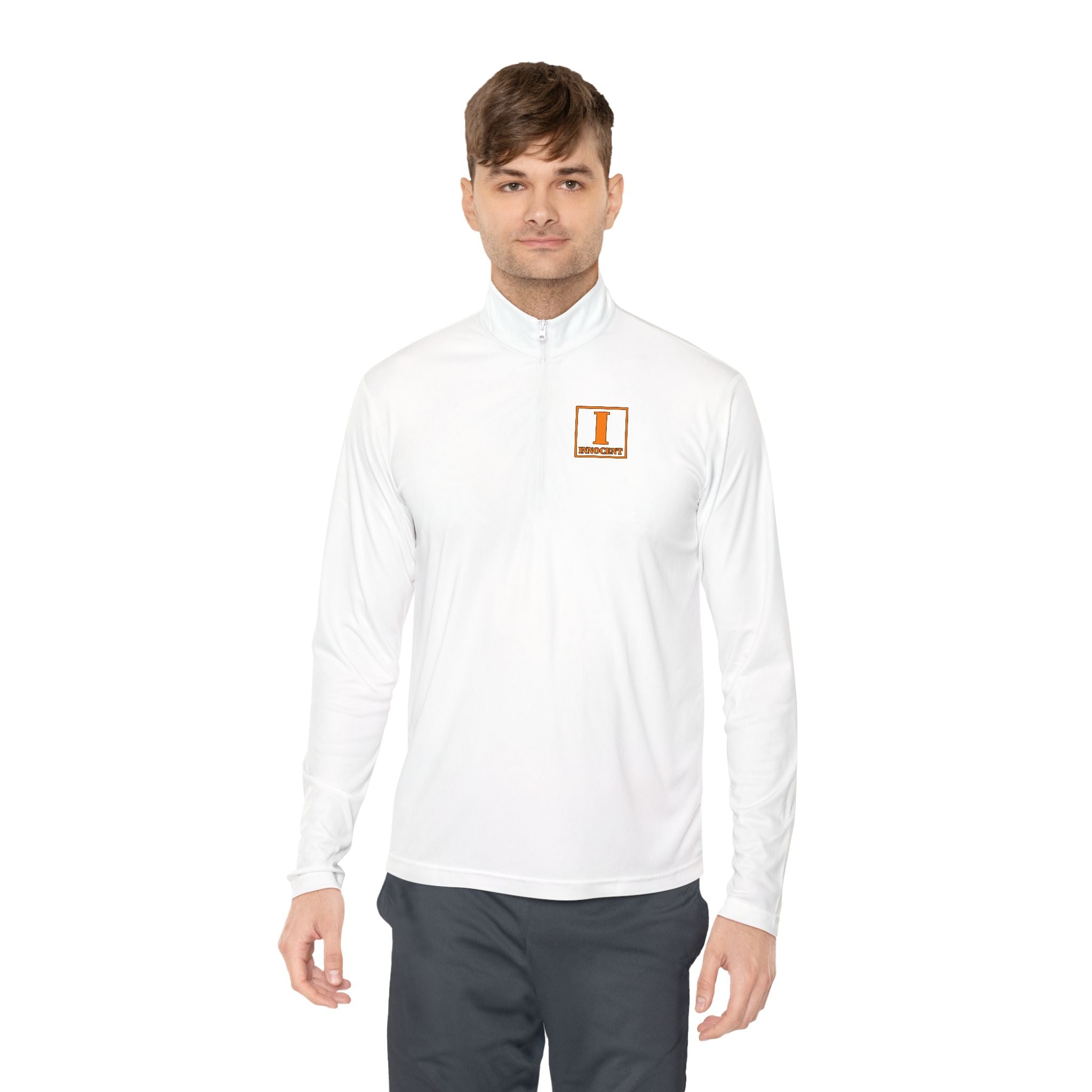 Quarter‑Zip Pullover with Small Orange Book Logo