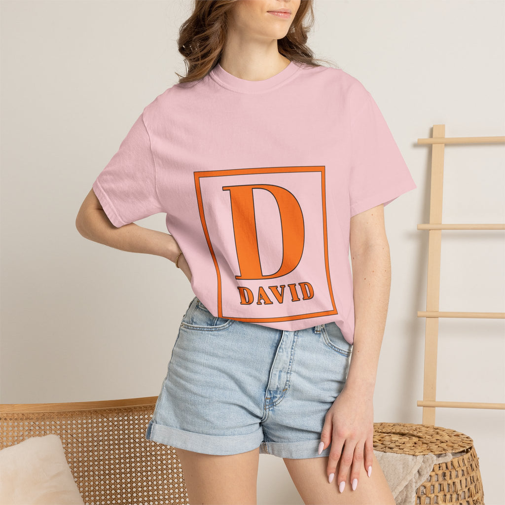David Monogram T-Shirt — Bold Initial Box Graphic