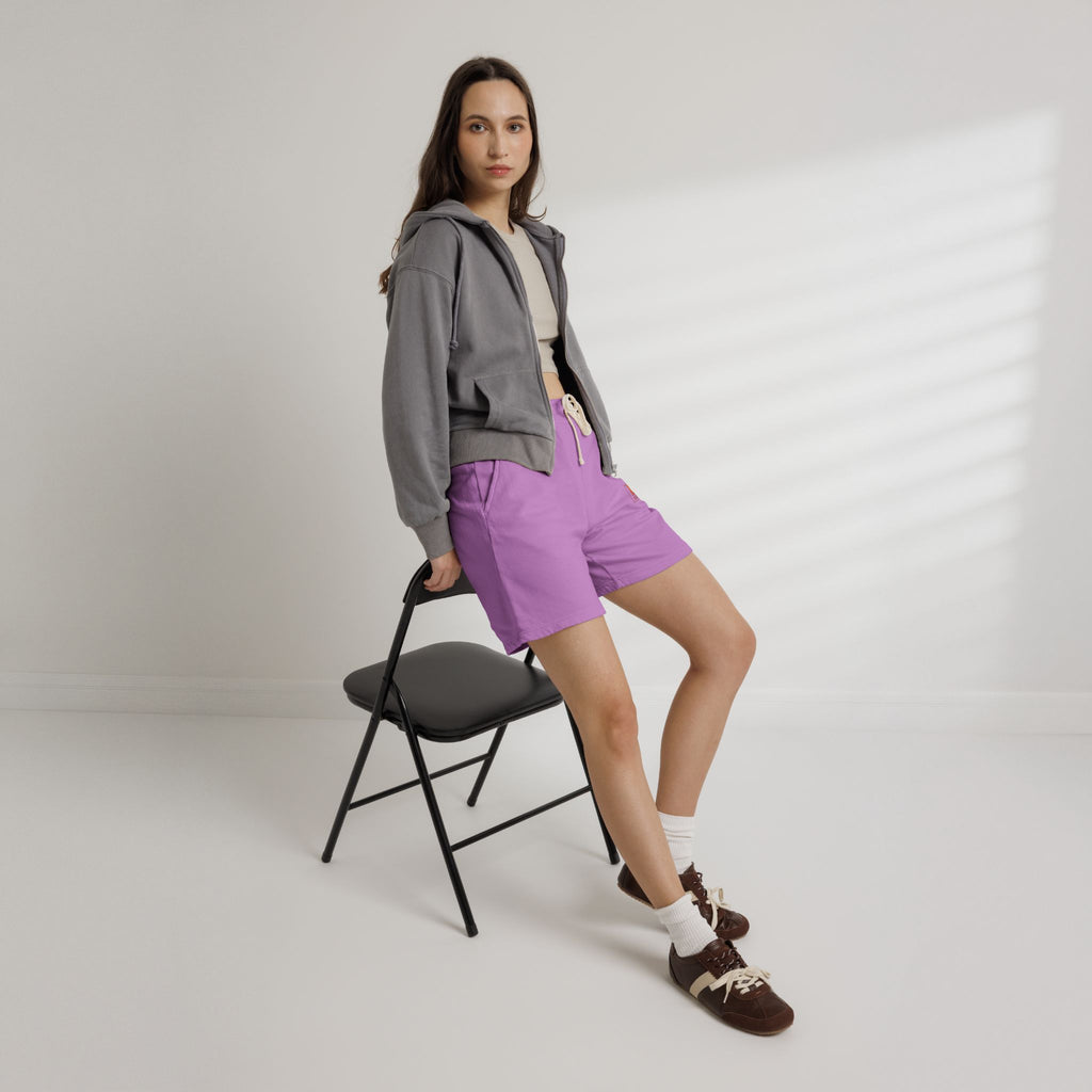 Lightweight Garment-Dyed Fleece Shorts — Minimal Block 'B' Logo