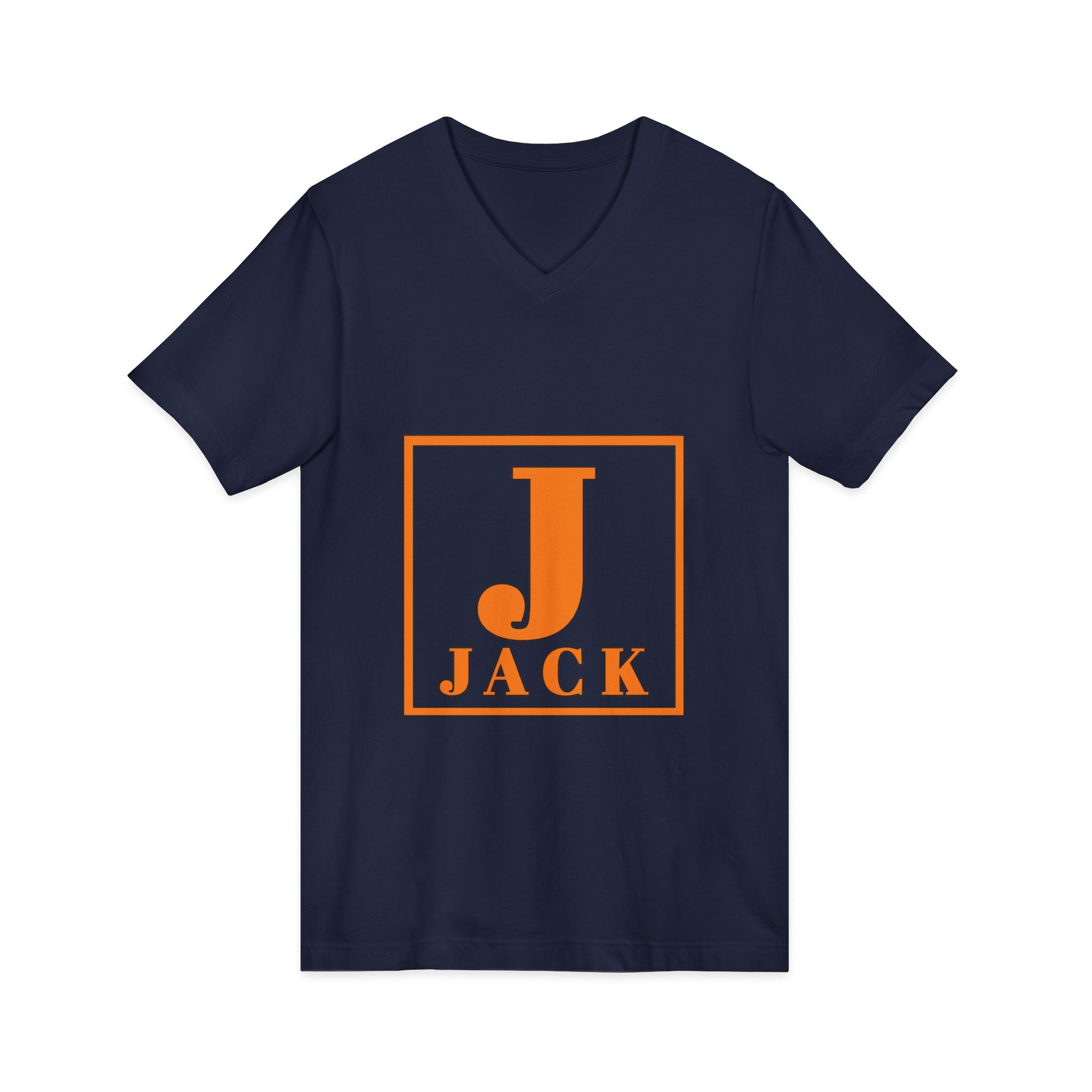 Jack Monogram V-Neck T-Shirt — Orange Block Initial Tee