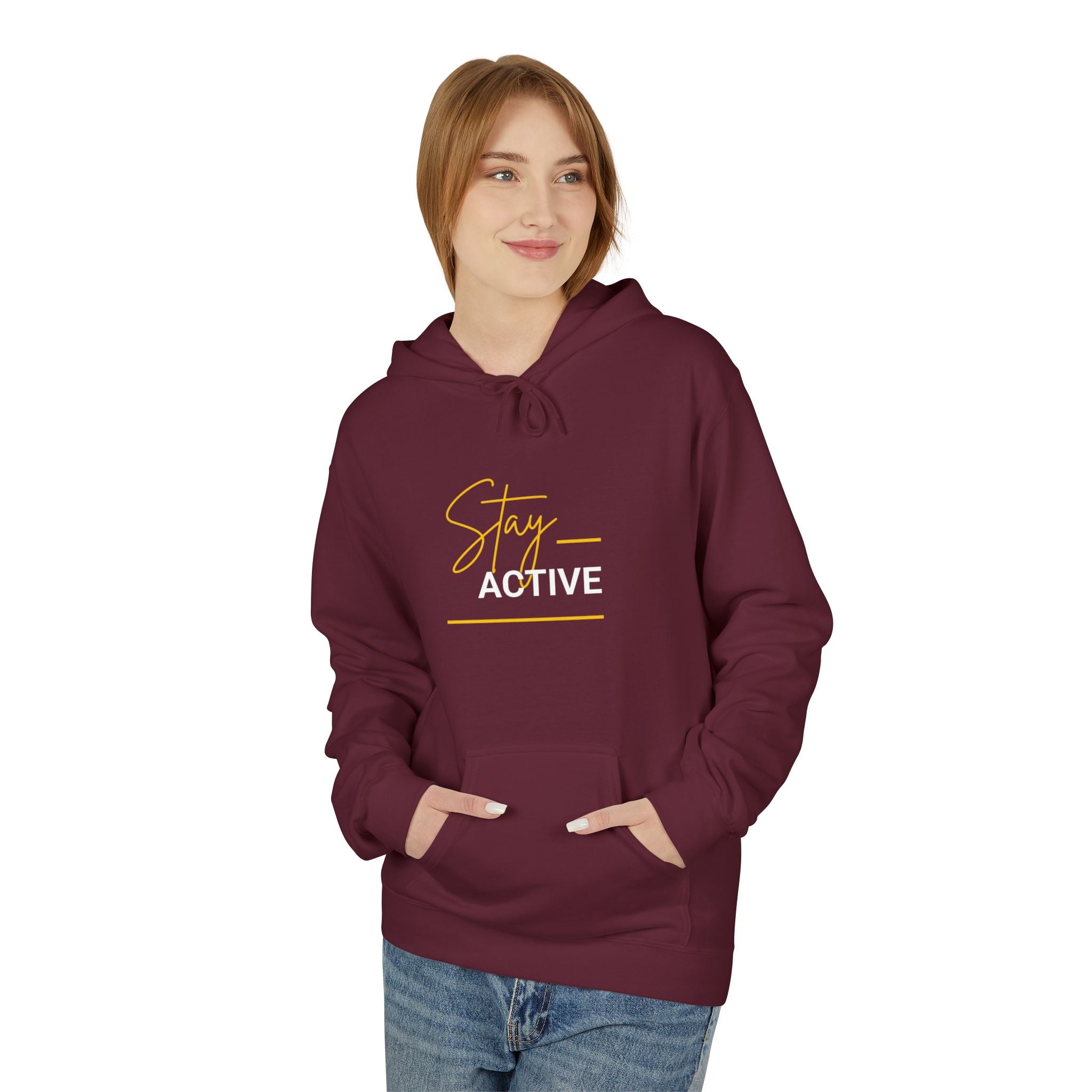 Stay Golden Hoodie — Minimal Script Graphic Casual Pullover