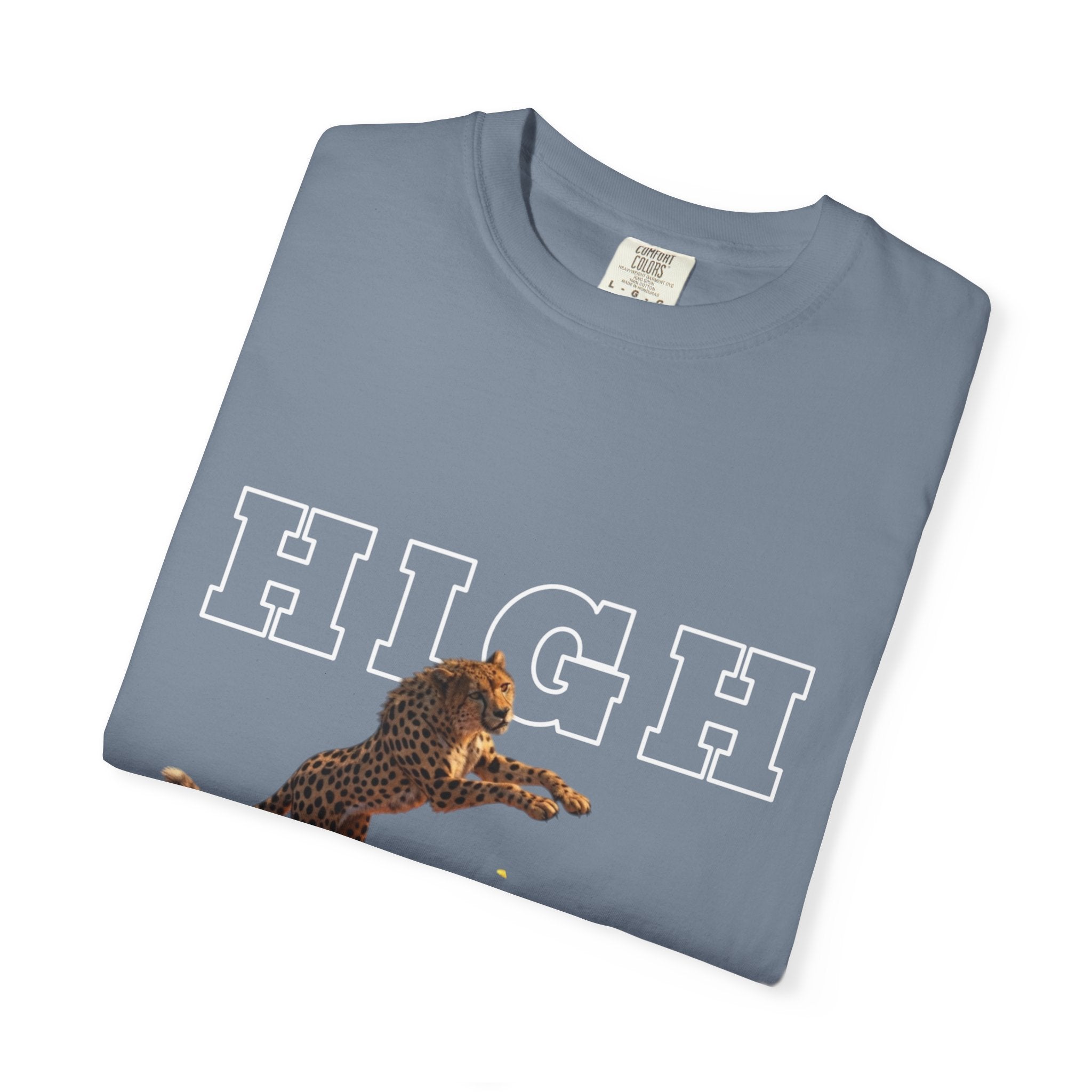 Cheetah Jumping on Fire T-Shirt — Funny Pizza Lover Graphic Tee
