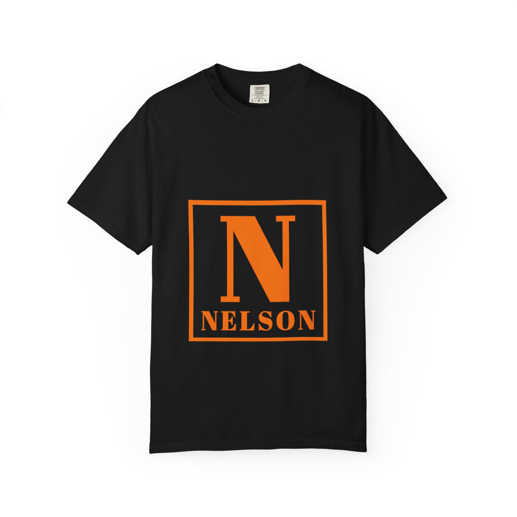 Nelson Monogram T-Shirt — Retro Block Letter Graphic Tee