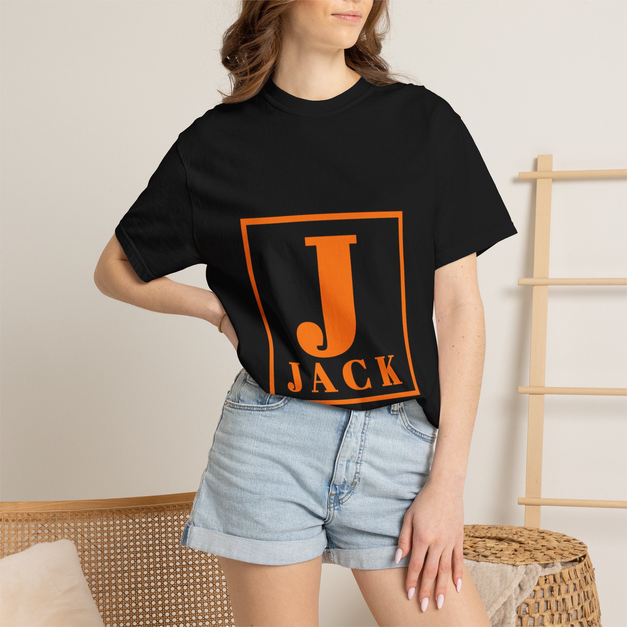 Jack Monogram T‑Shirt — Orange Initial Block Tee