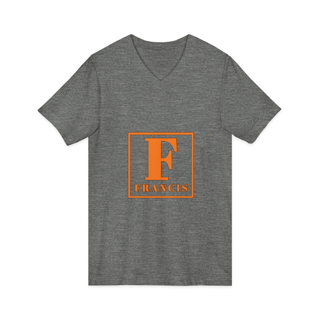 Francis Monogram V-Neck Tee — Personalized Initial Square Logo