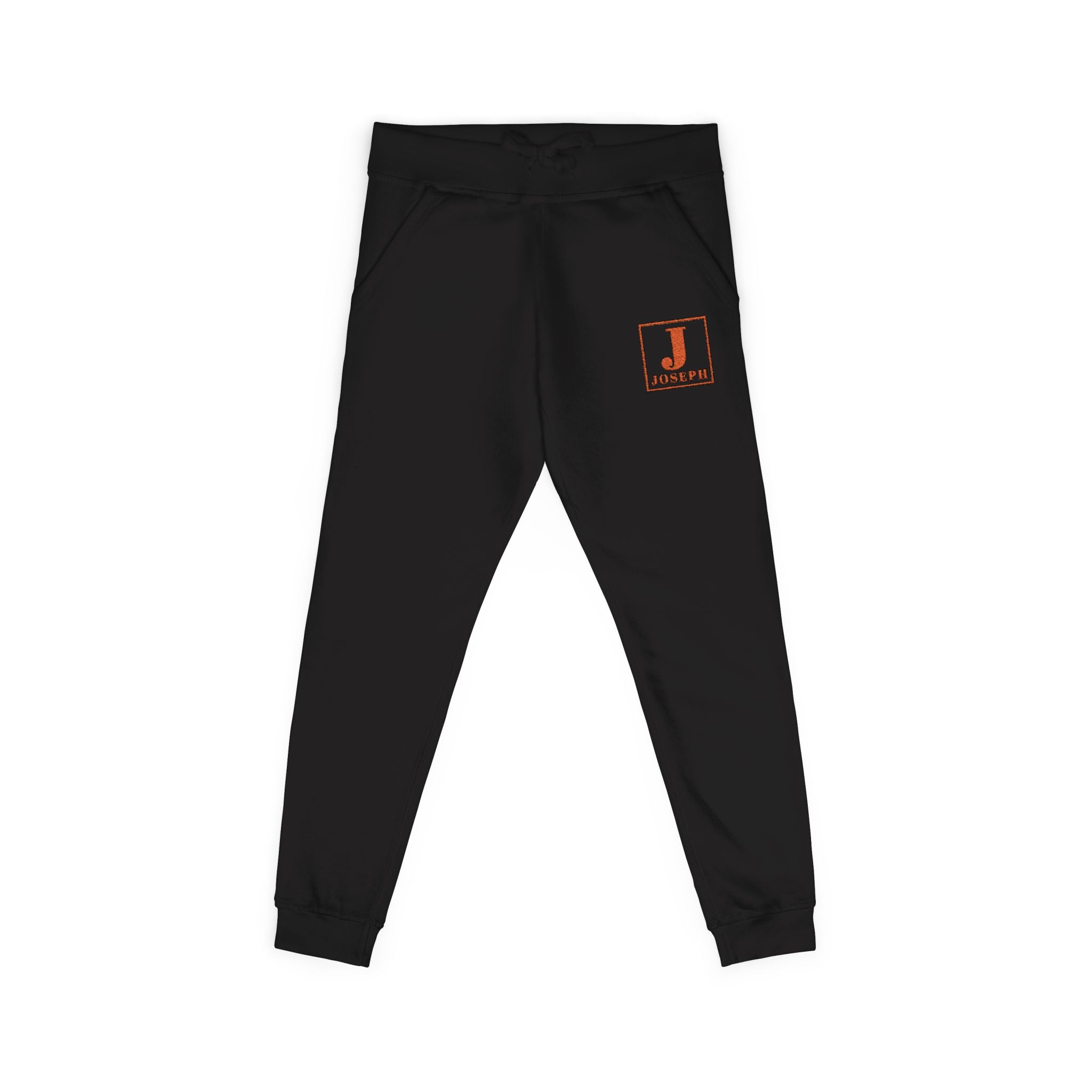 Embroidered Initial 'J' Fleece Sweatpants — Cozy White Joggers