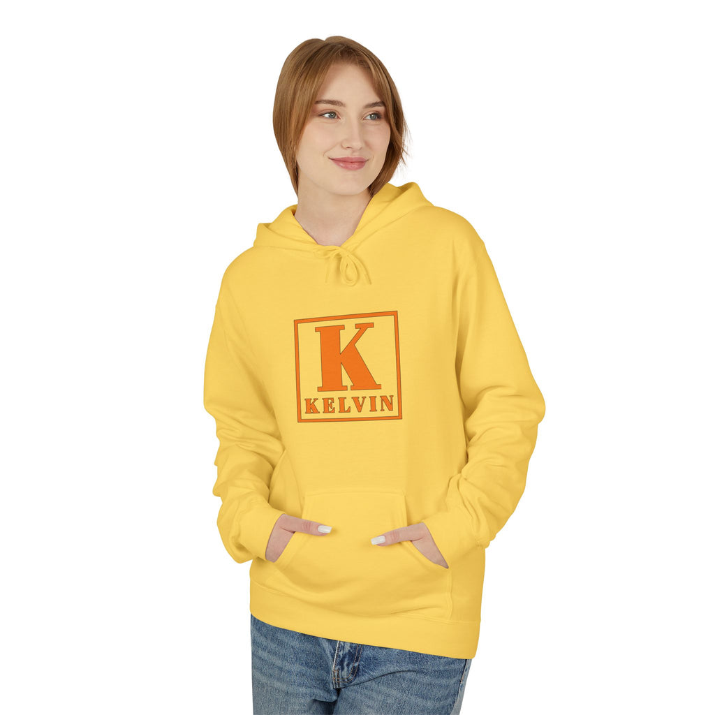 Kelvin Monogram Hoodie — Retro Orange Letter K Personalized Pullover