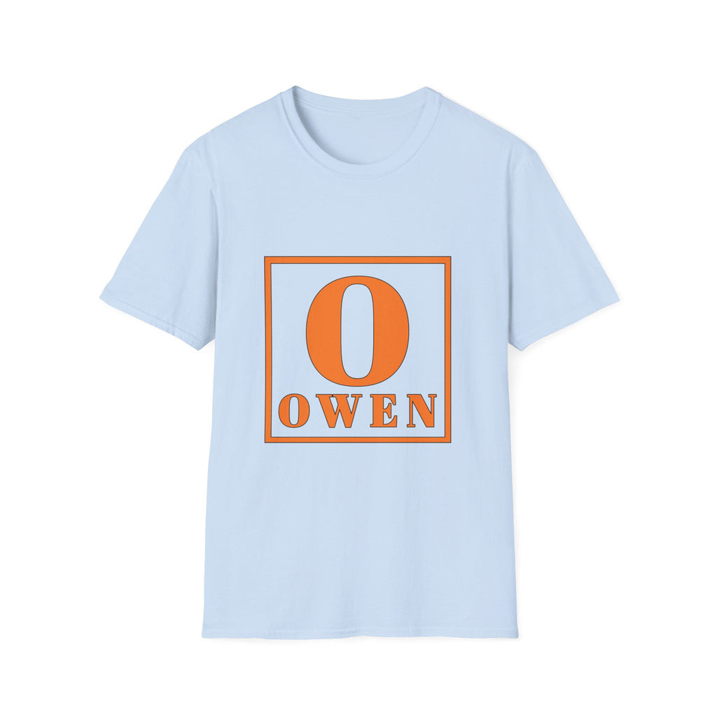Personalized Name T‑Shirt — Orange Monogram 'O' Owen Tee