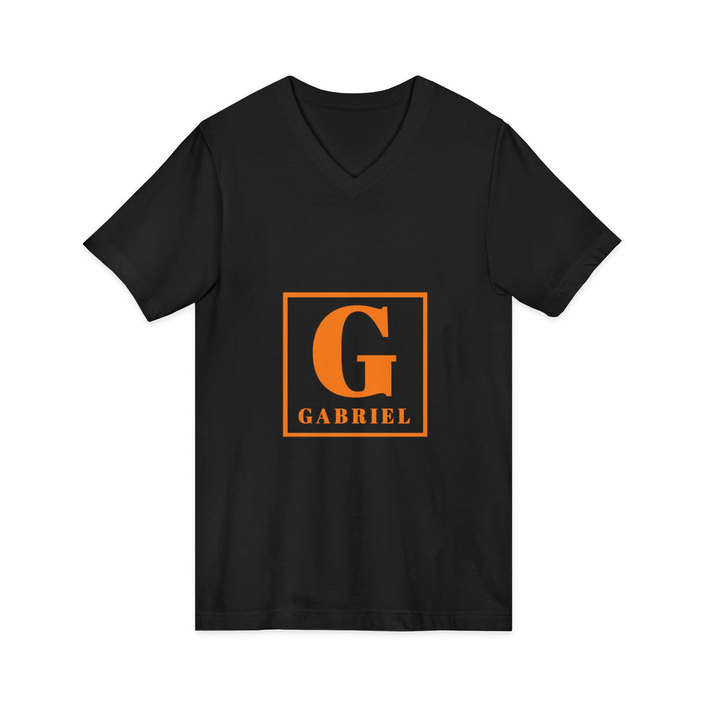 Gabriel Monogram V-Neck Tee — Personalized Initial 'G' Chest Print