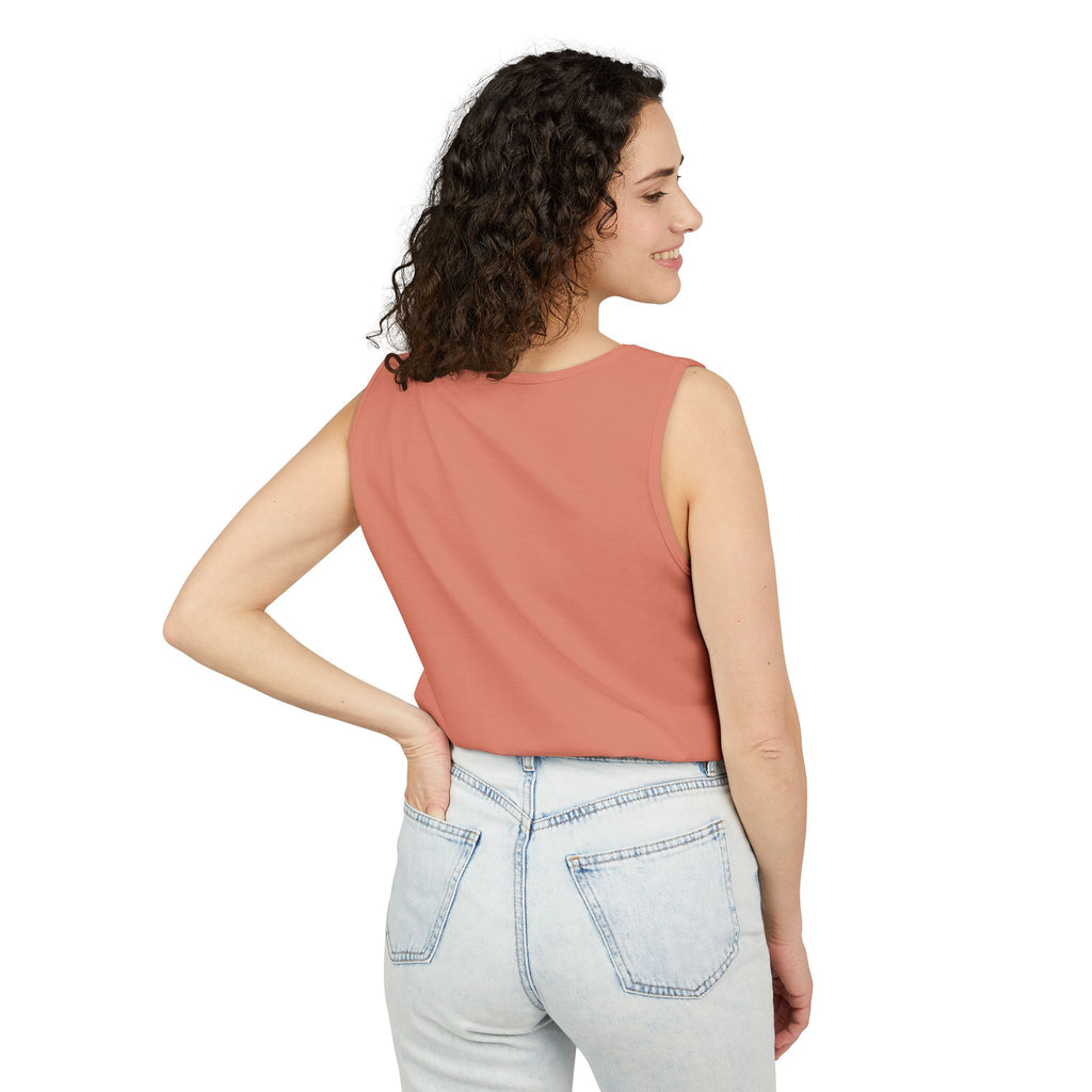 Ben Monogram Tank Top — Orange Initial B Vintage Box Graphic
