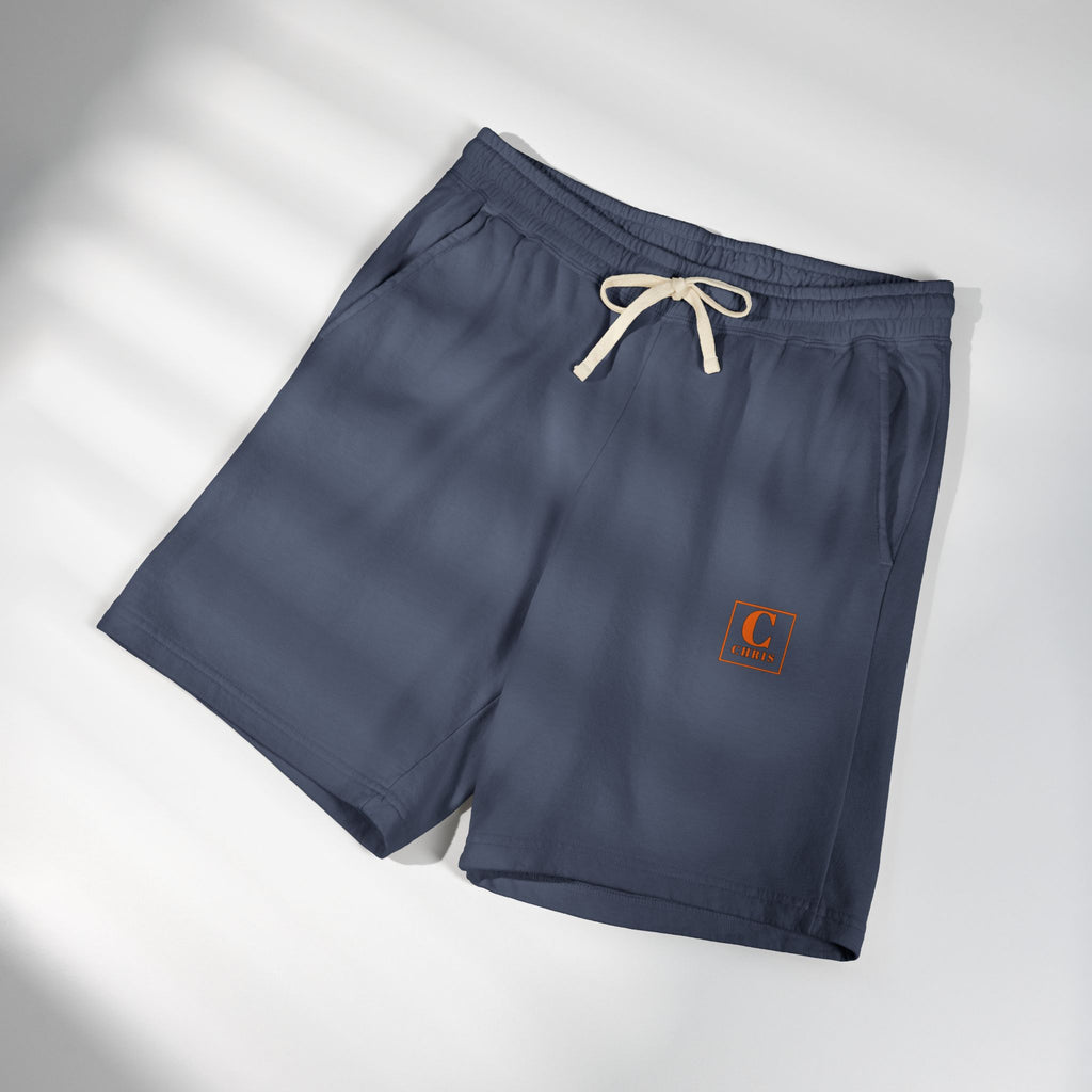 Lightweight Garment-Dyed Fleece Sweat Shorts — Neutral Casual Lounge Shorts with Subtle Patch Logo