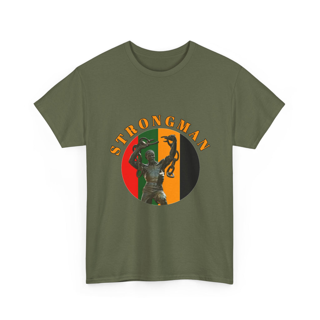 Strongman Vintage Statue Tee — Retro Weightlifting Graphic T-Shirt