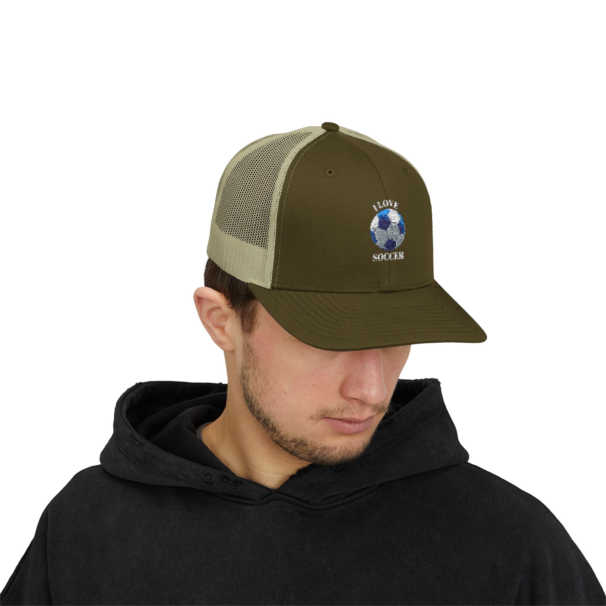 Soccer Mom Trucker Cap - Glitter Soccer Ball Snapback