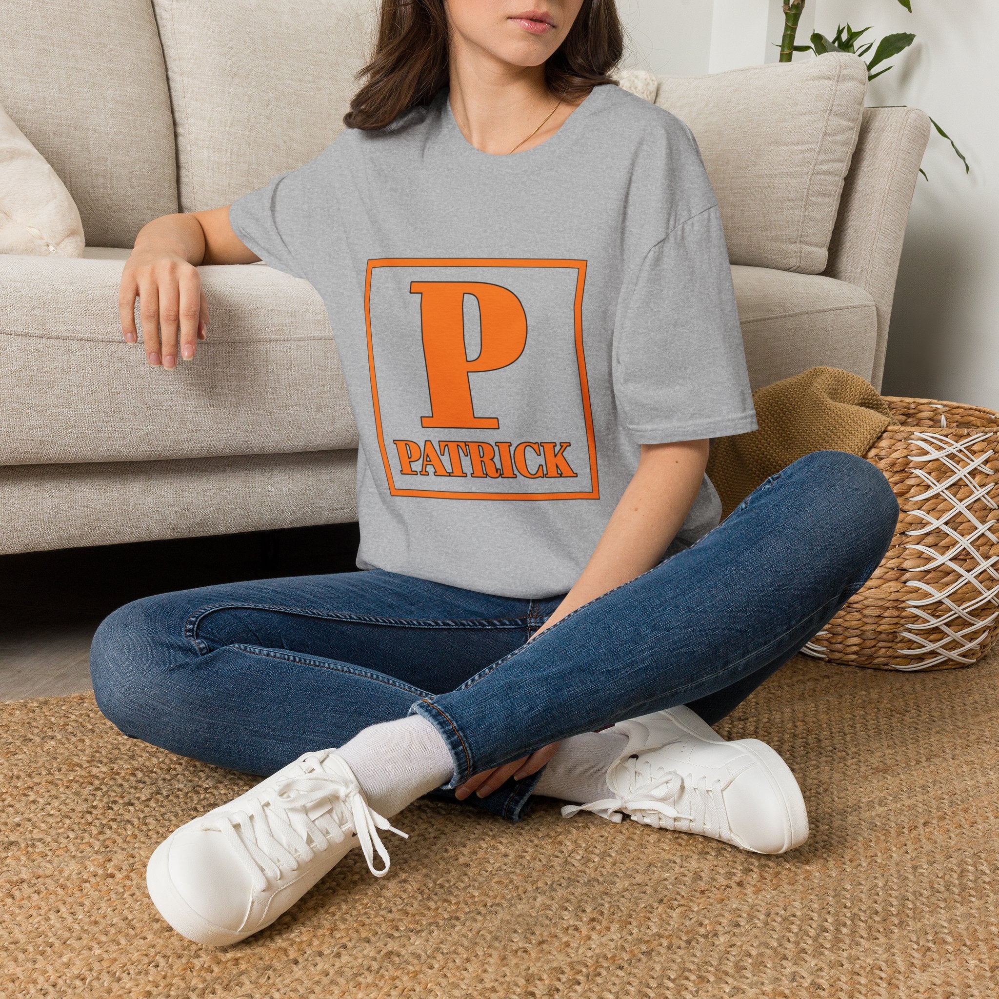 Personalized Initial 'P' T-Shirt – Bold Monogram Patrick Tee