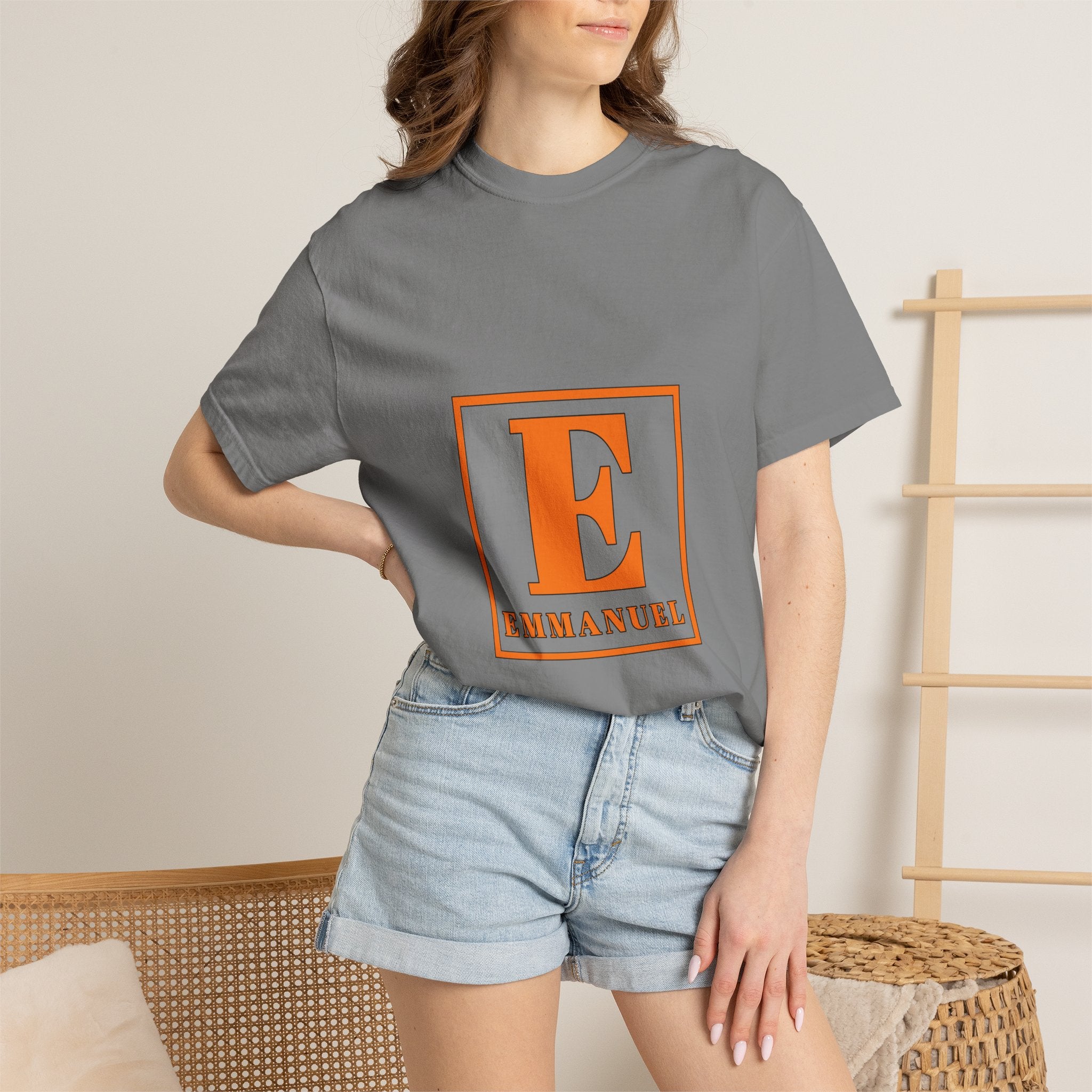 Emmanuel Monogram T-Shirt — Block Letter E Christian Name Tee
