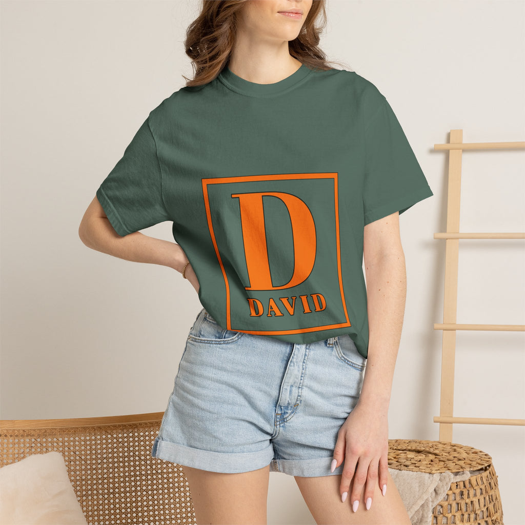 David Monogram T-Shirt — Bold Initial Box Graphic