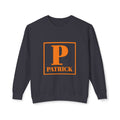 Patrick Monogram Crewneck Sweatshirt — Orange Initial 'P' Name Graphic